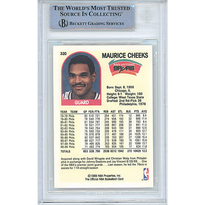 Basketballs- Autographed- Maurice Mo Cheeks Signed San Antonio Spurs 1989-1990 Hoops Basketball Card Beckett Slabbed 00014390752 - 102