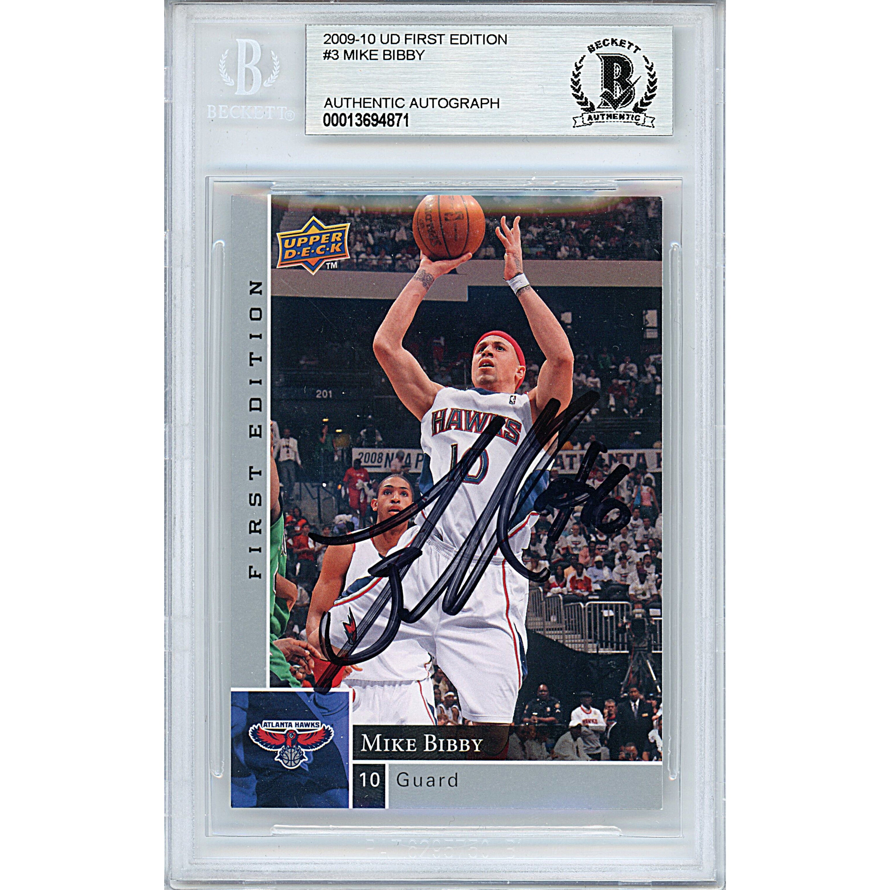 Mike Bibby autographed trading card – full view – Beckett COA
