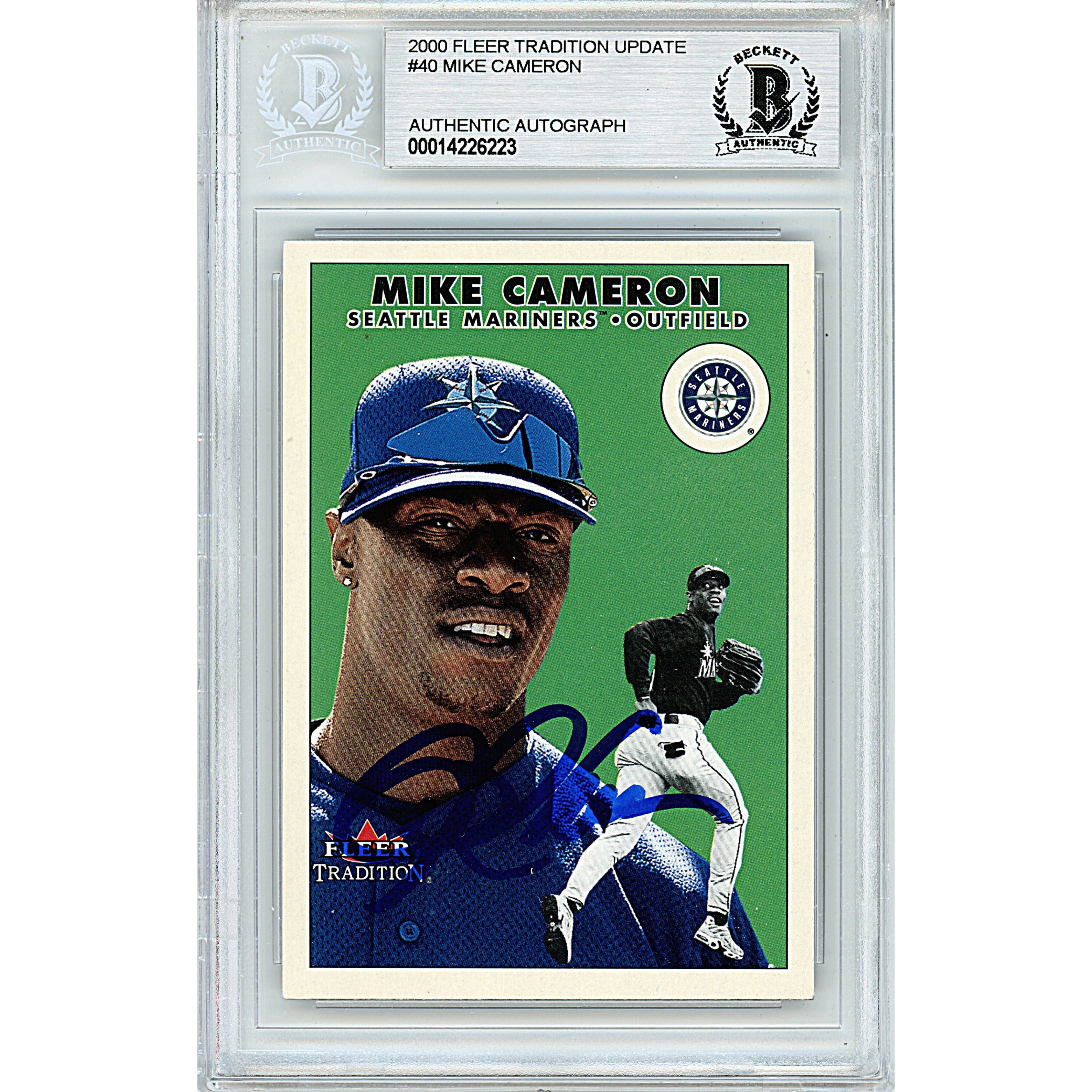 Mike Cameron autographed trading card – full view – Beckett COA