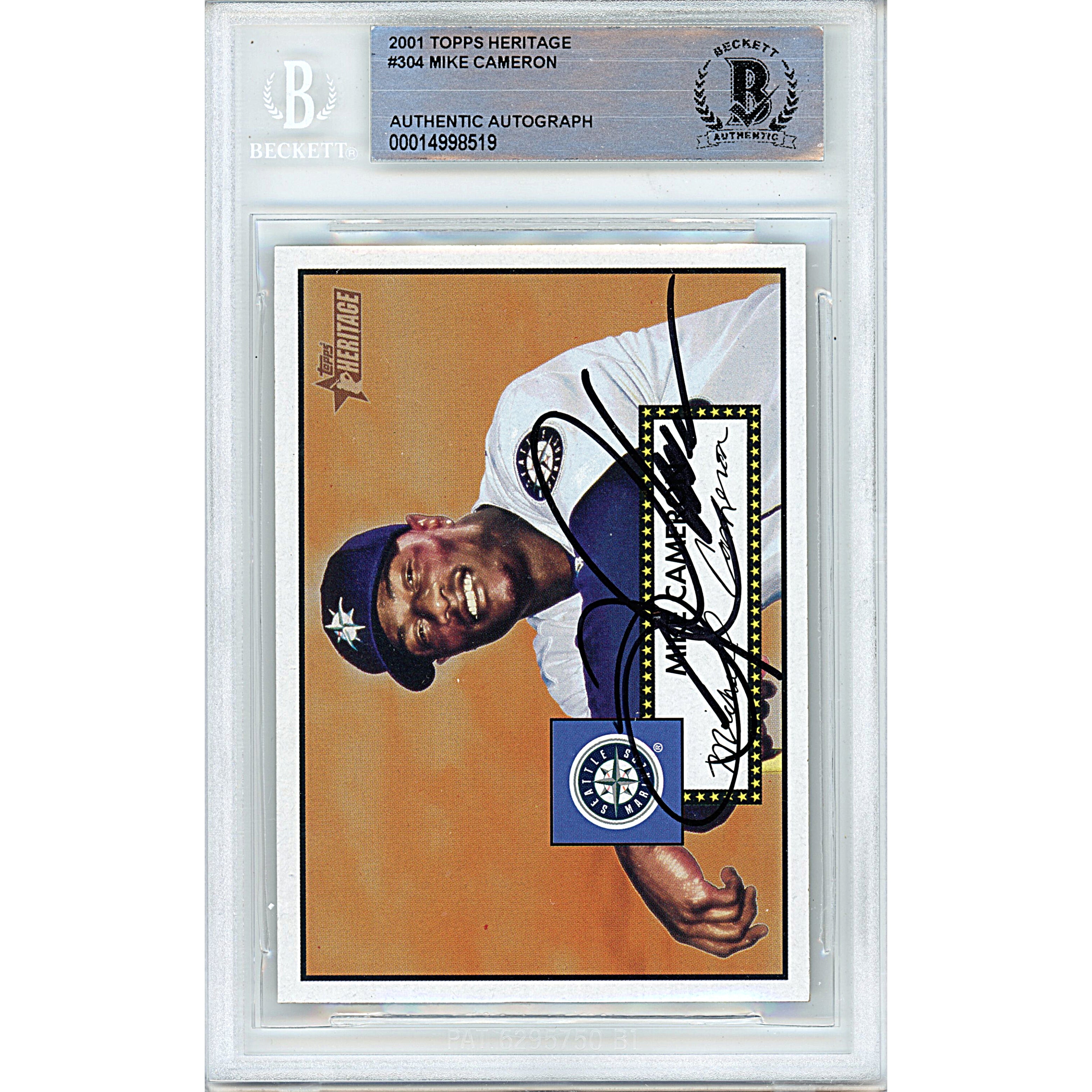 Mike Cameron signed trading card – signature close-up – Beckett COA