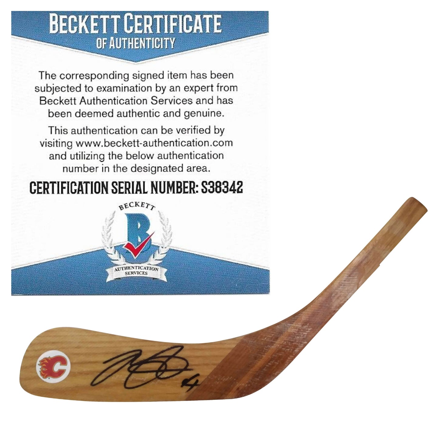 Hockey Stick Blades- Autographed- Mike Smith Signed Calgary Flames Logo Hockey Stick Blade Proof Photo Beckett BAS 101