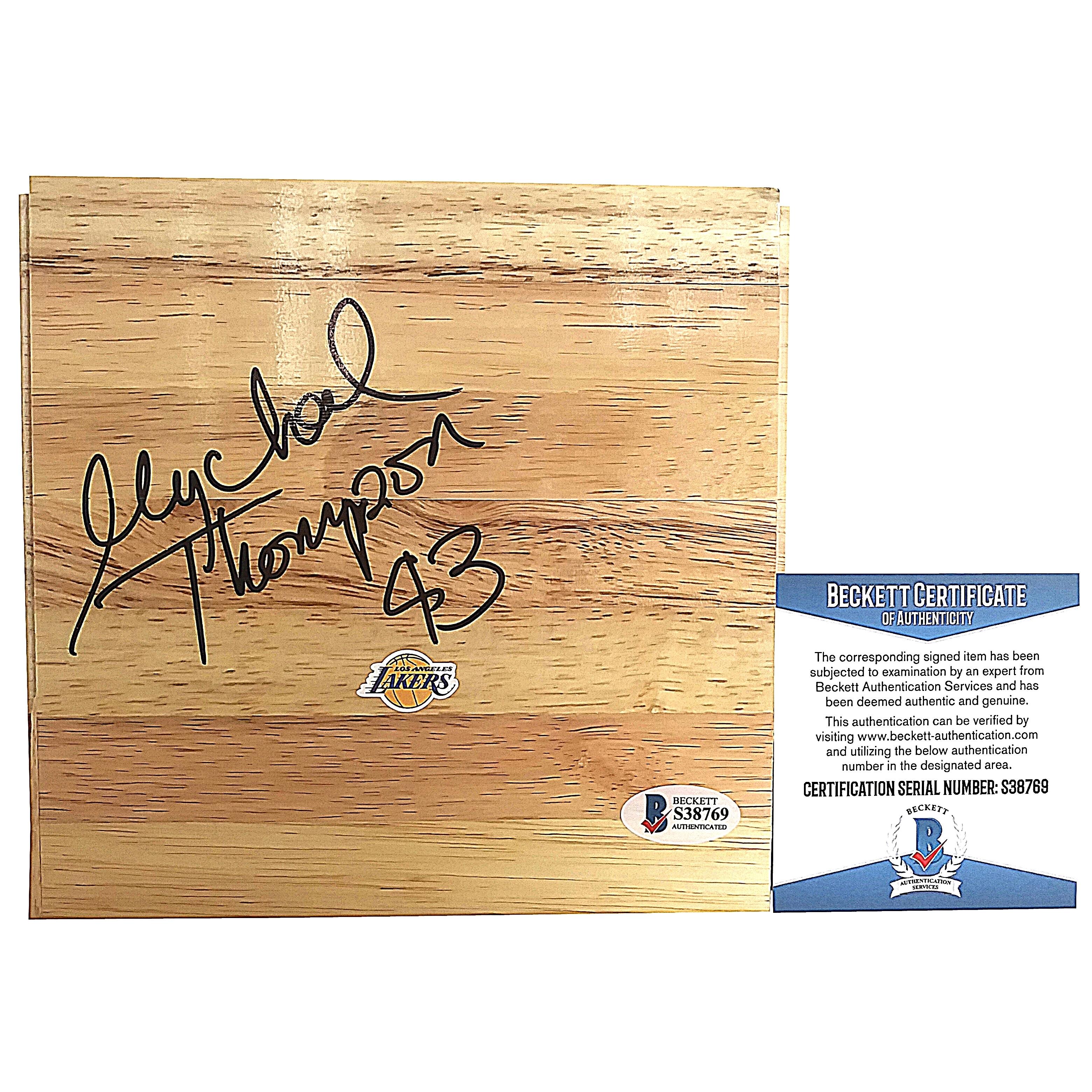 Mychal Thompson autographed basketball – full view – Beckett COA