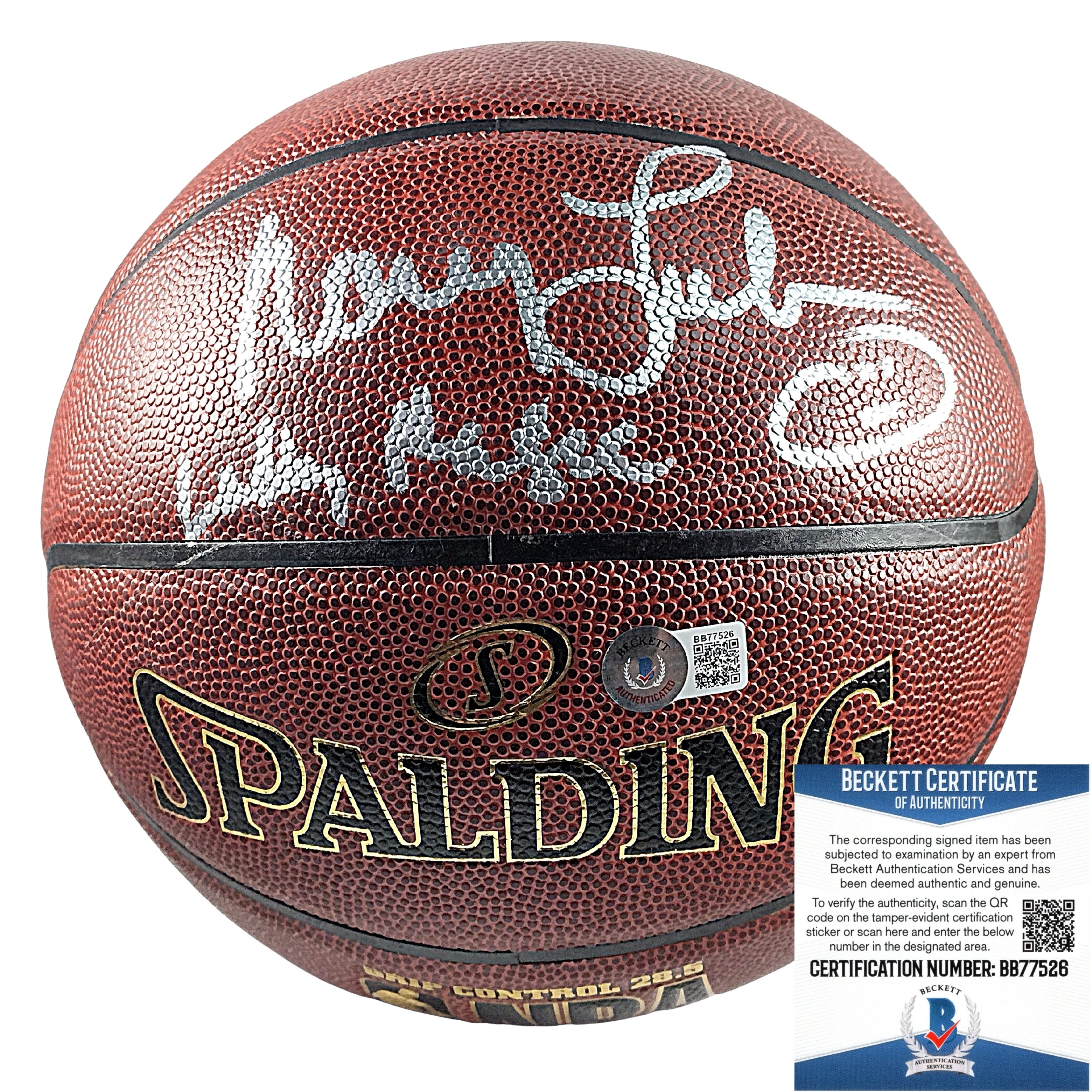 Nancy Lieberman autographed basketball – full view – Beckett COA