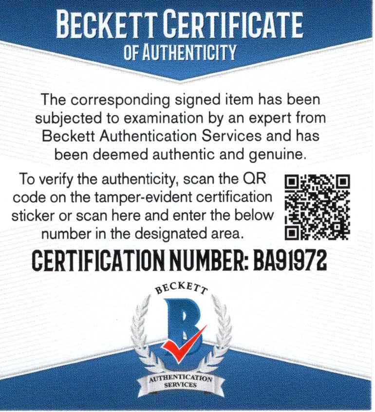 Nate Schmidt auto photo – authentication sticker – Beckett COA