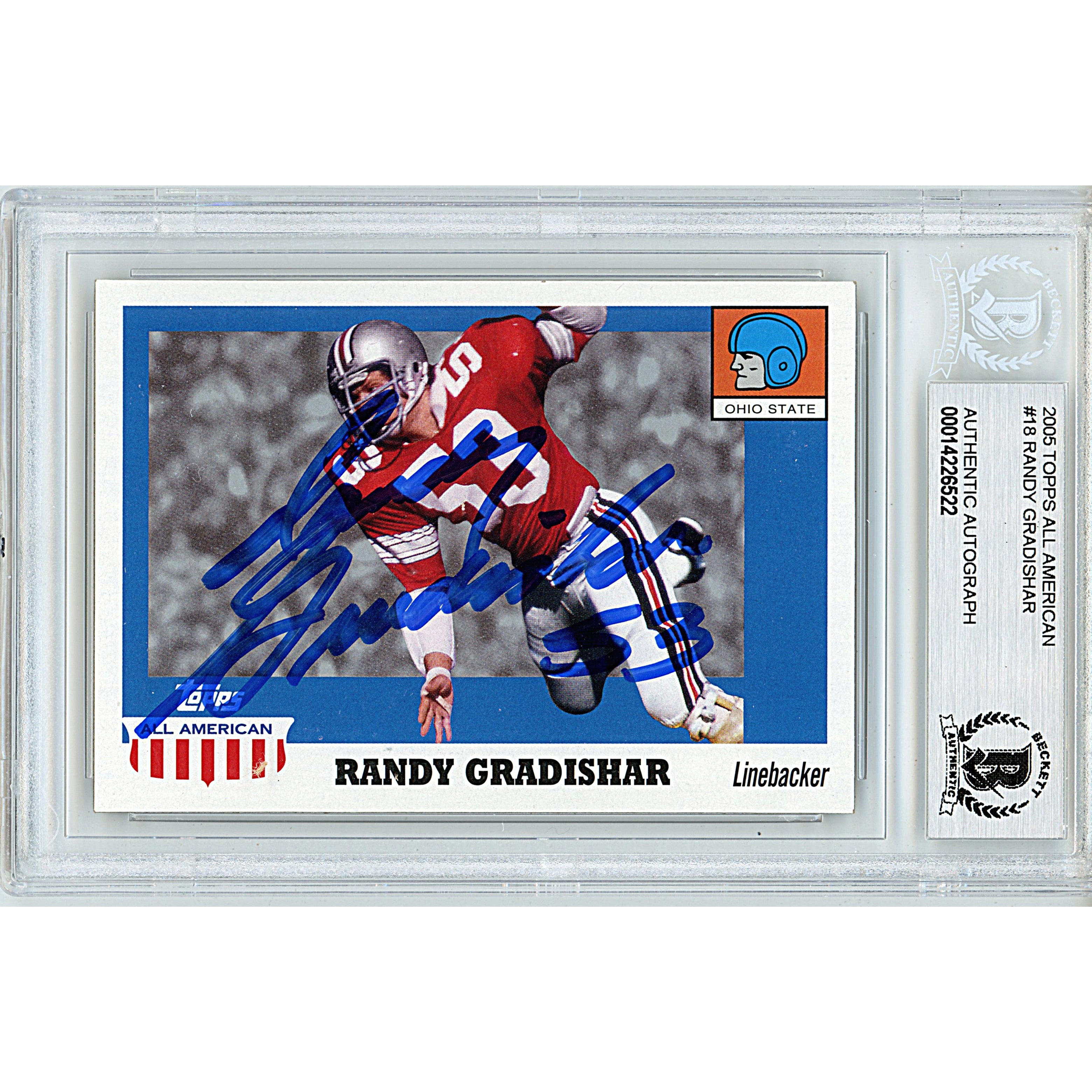 Randy Gradishar autographed trading card – full view – Beckett COA