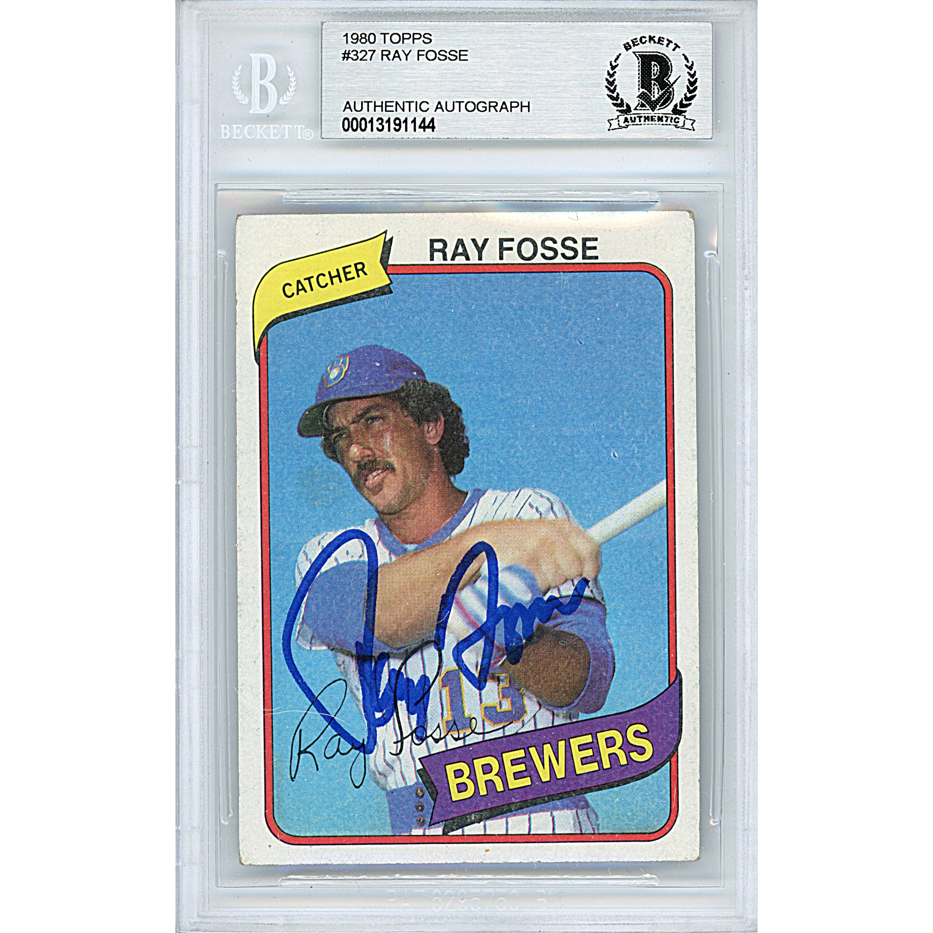 Ray Fosse autographed trading card – full view – Beckett COA