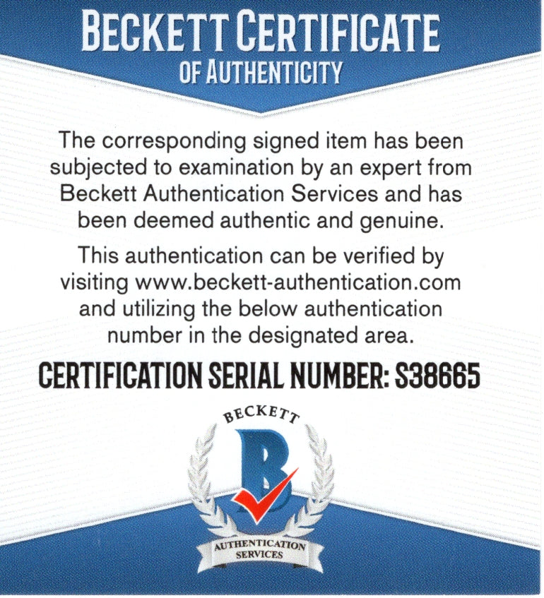 Ray Lewis signed football – signature close-up – Beckett COA