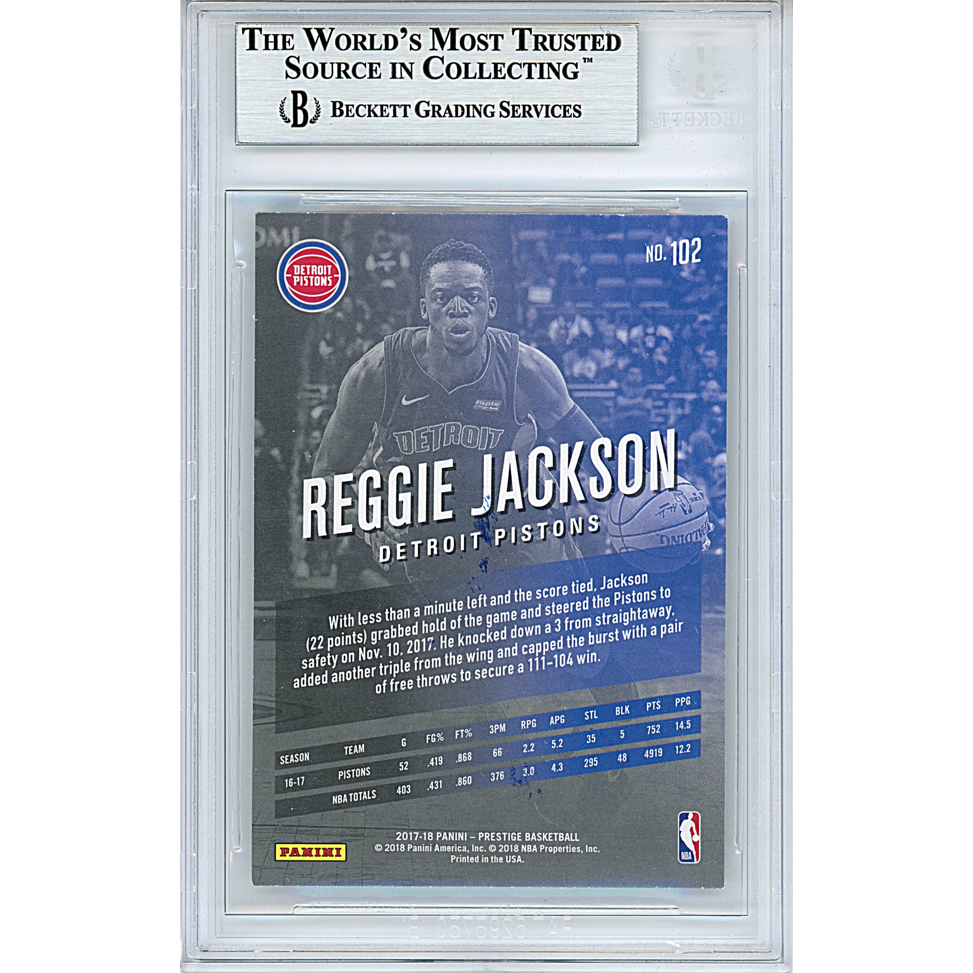 Reggie Jackson signed trading card – signature close-up – Beckett COA
