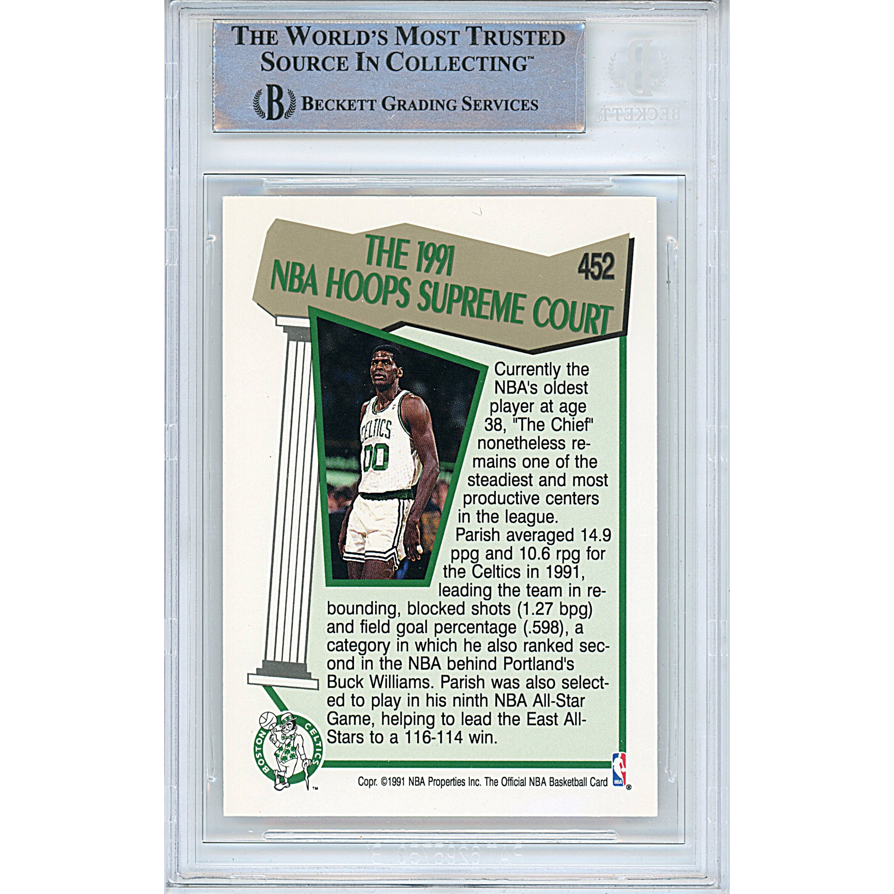 Robert Parish signed trading card – signature close-up – Beckett COA