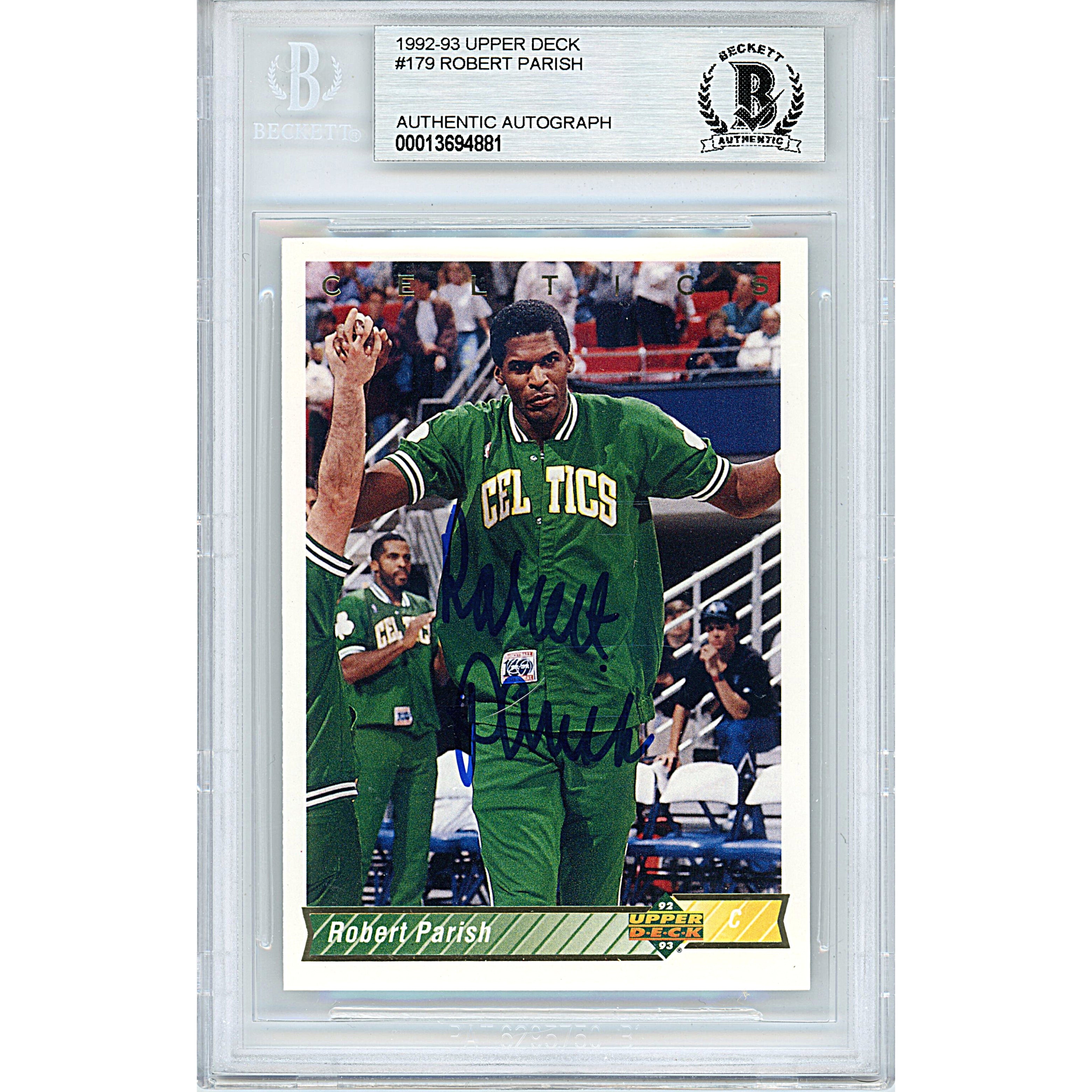 Robert Parish autographed trading card – full view – Beckett COA