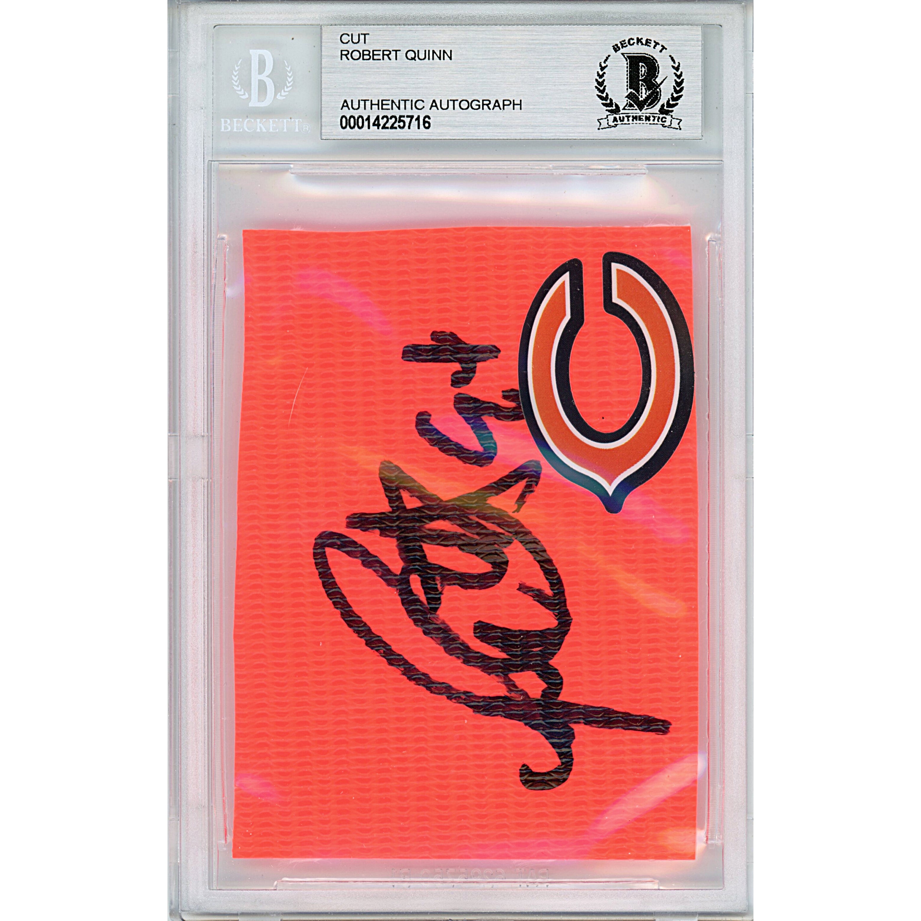 Robert Quinn signed trading card – signature close-up – Beckett COA