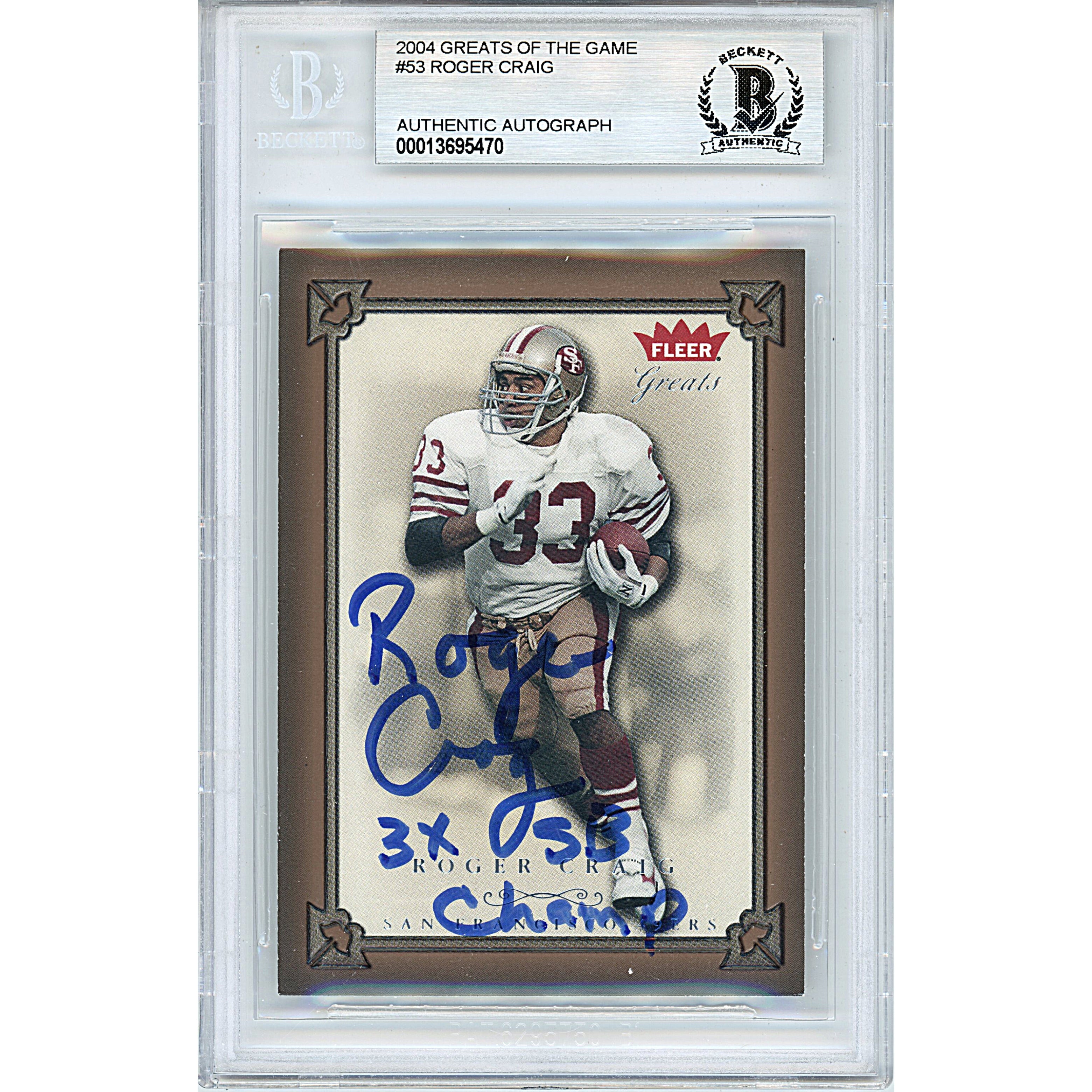 Roger Craig Autographed Football Card (San Francisco 49ers)