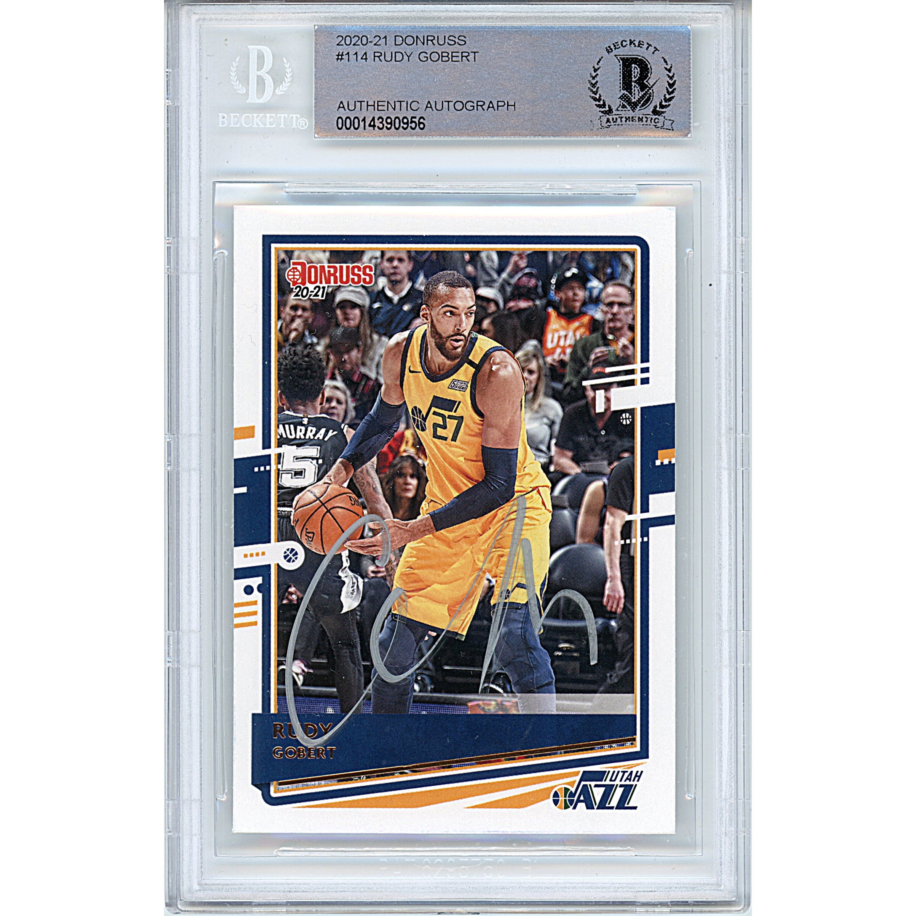 Rudy Gobert autographed trading card – full view – Beckett COA