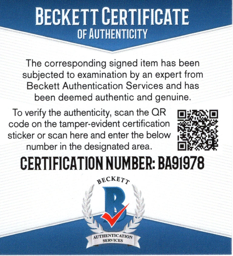 Ryan Reaves auto photo – authentication sticker – Beckett COA