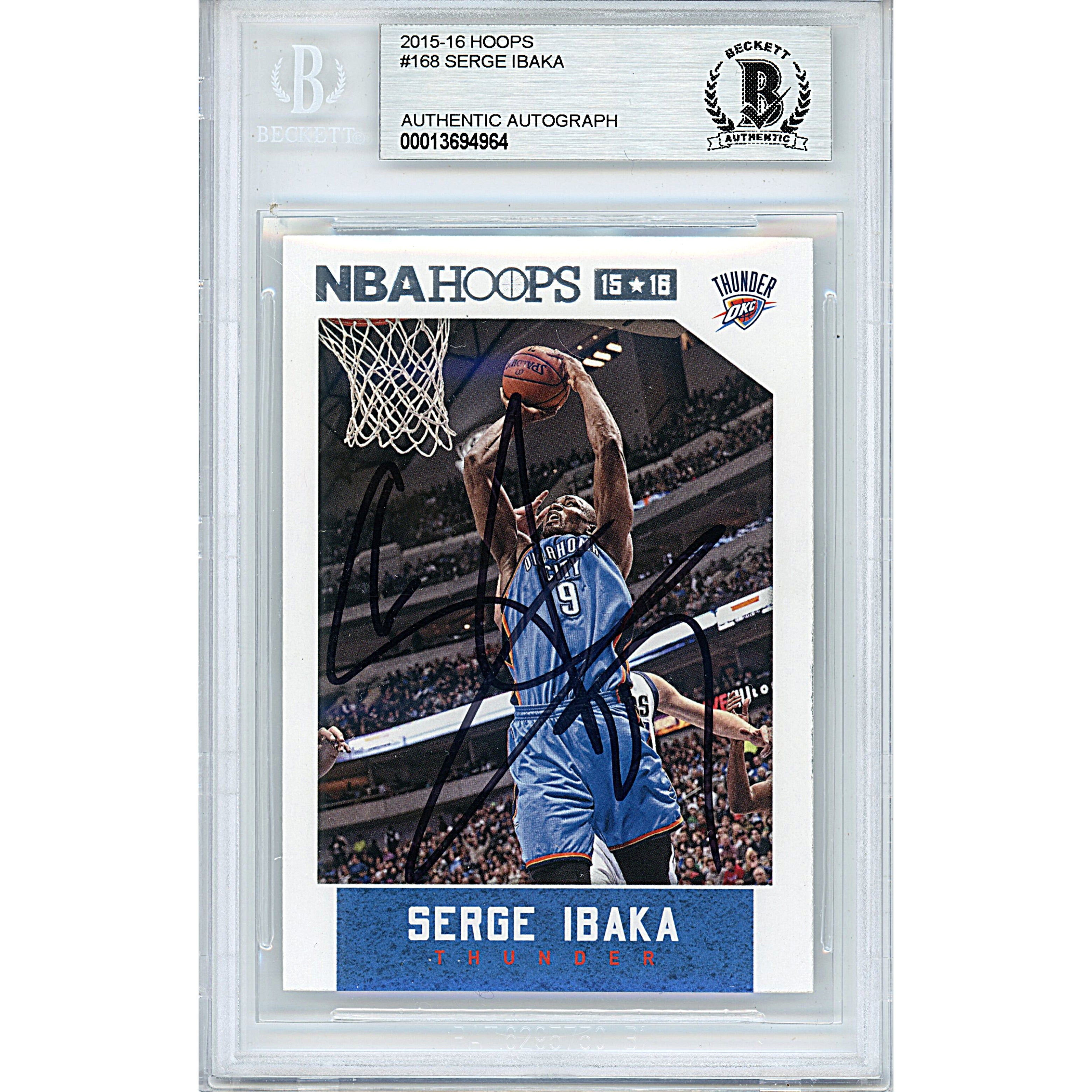 Serge Ibaka autographed trading card – full view – Beckett COA
