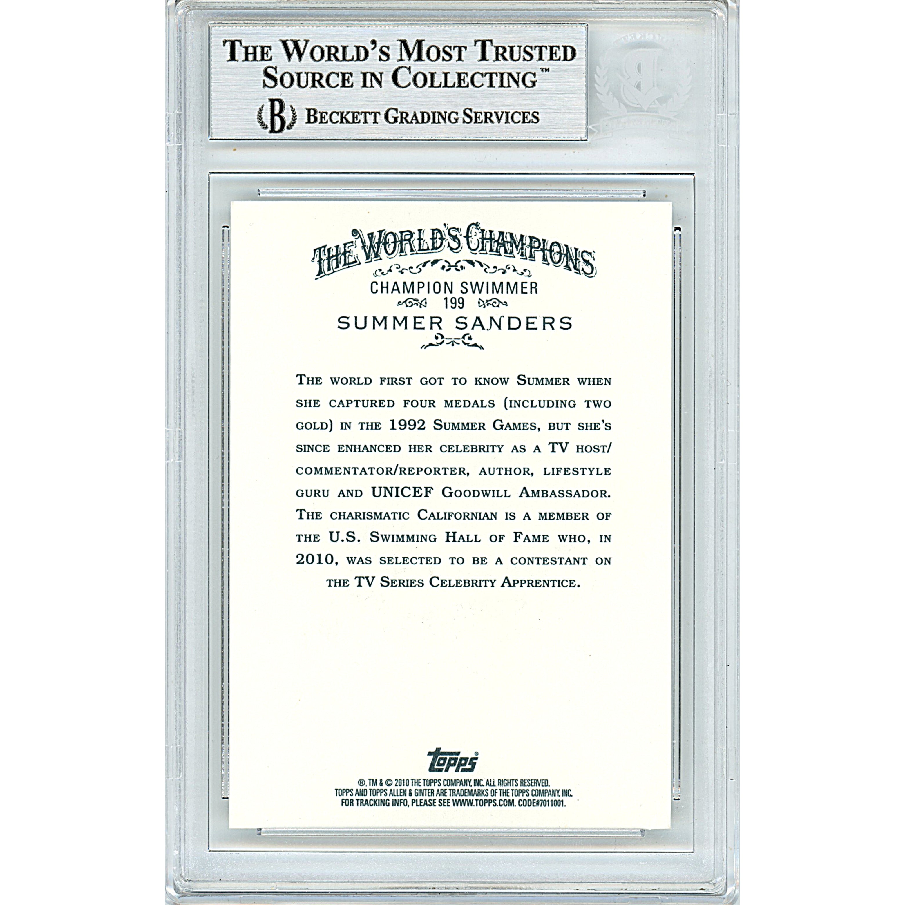 Summer Sanders signed trading card – signature close-up – Beckett COA