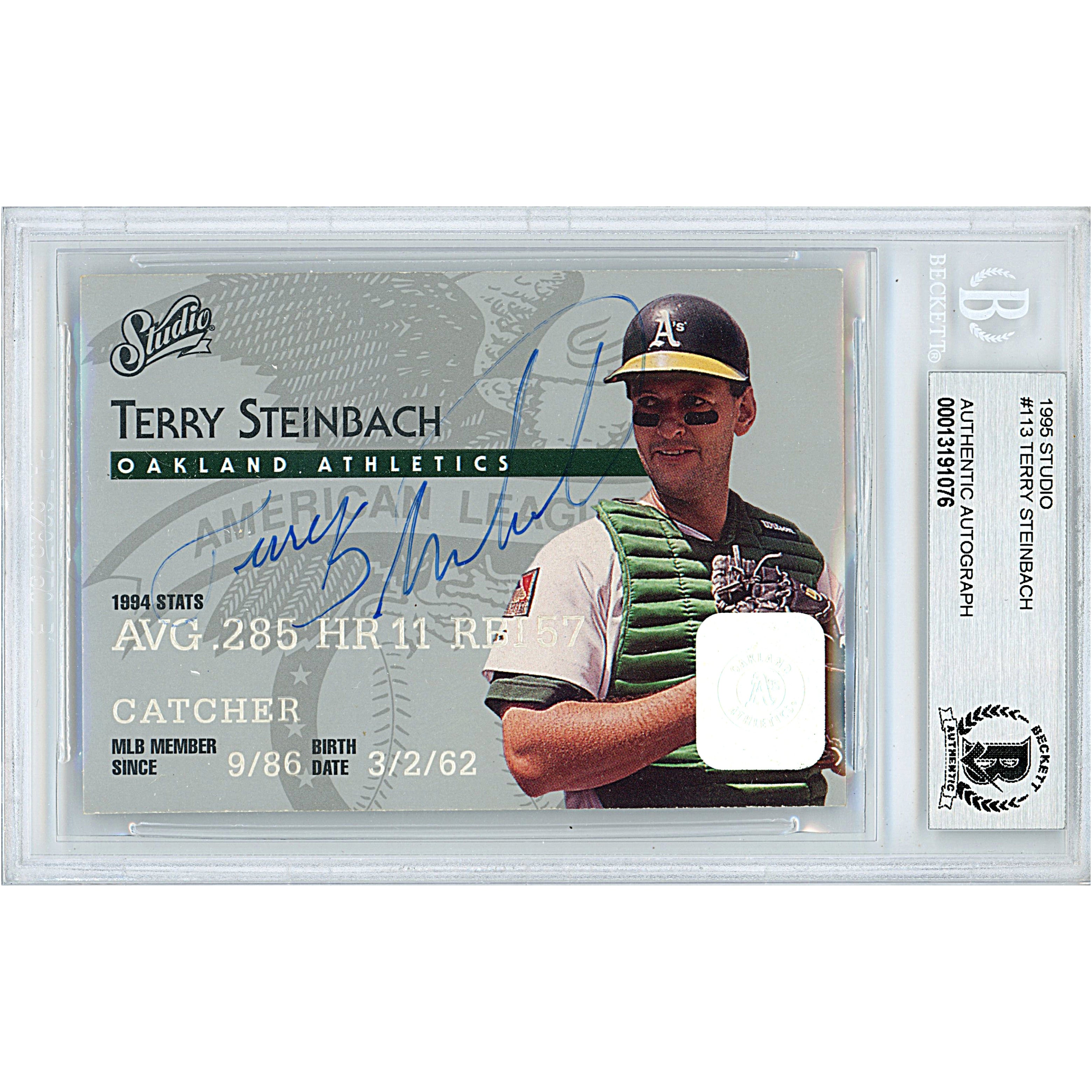Terry Steinbach autographed trading card – full view – Beckett COA