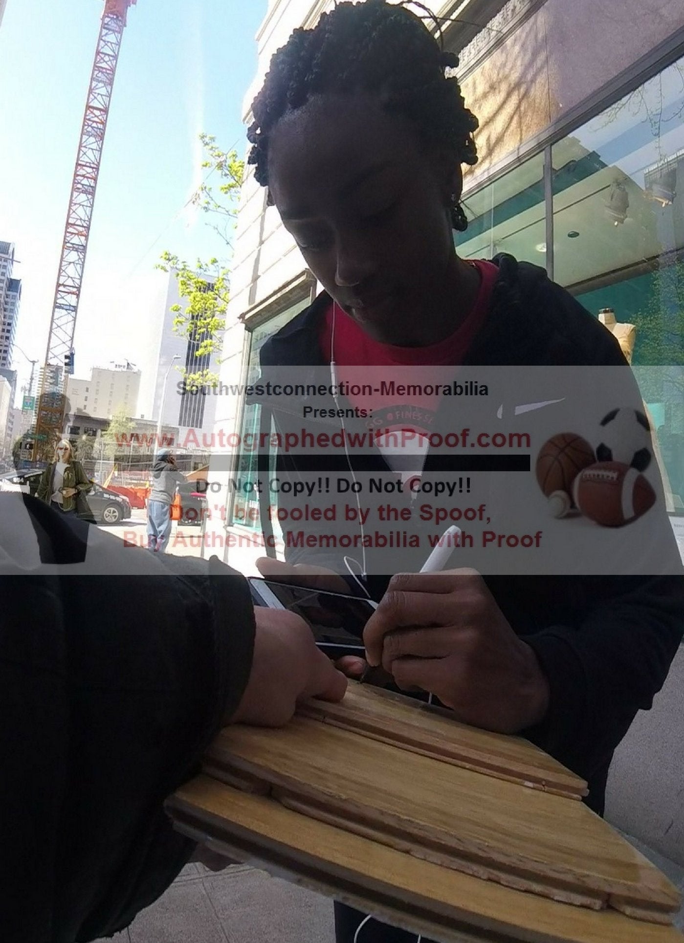 Tiffany Hayes signed basketball – signature close-up – Beckett COA