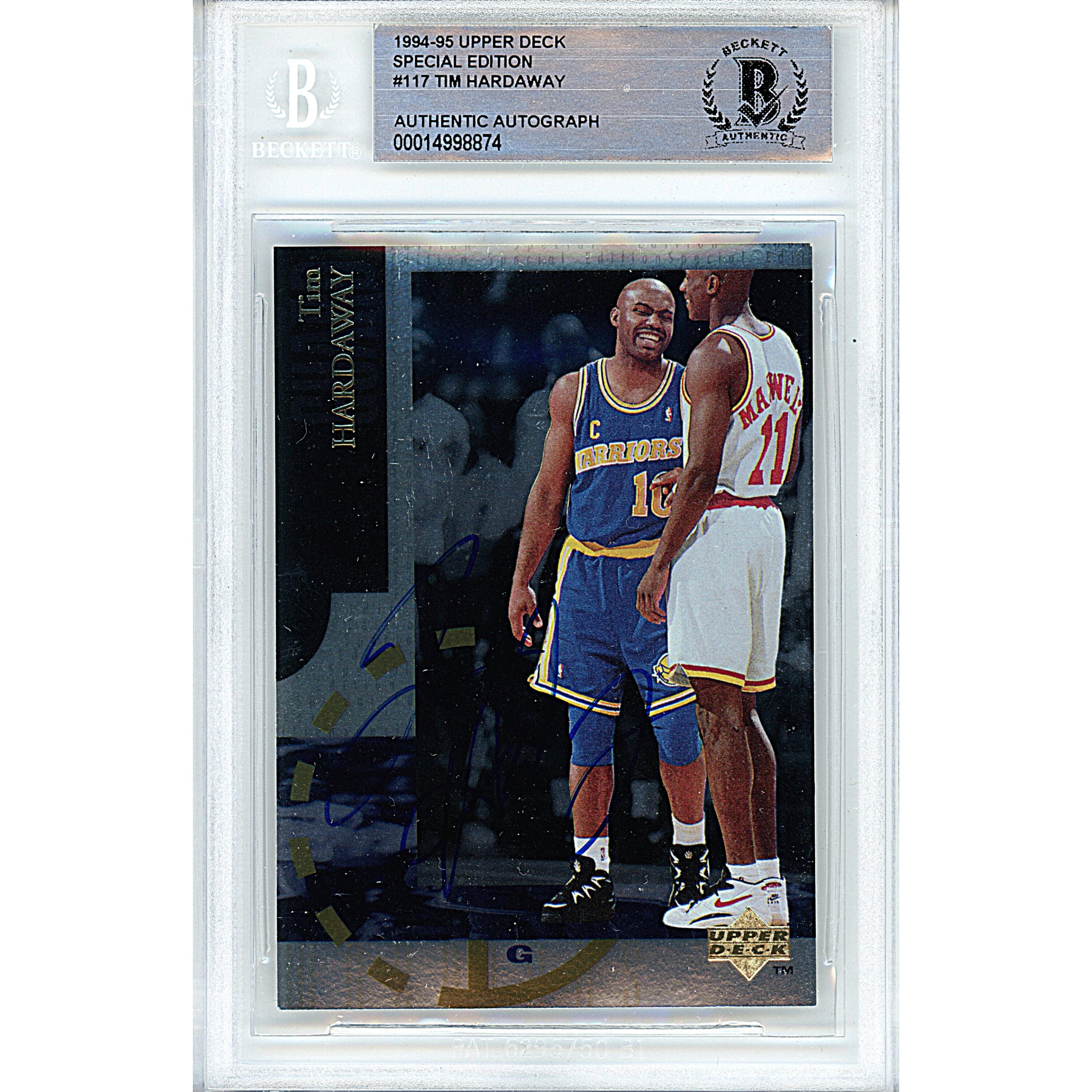Tim Hardaway autographed trading card – full view – Beckett COA
