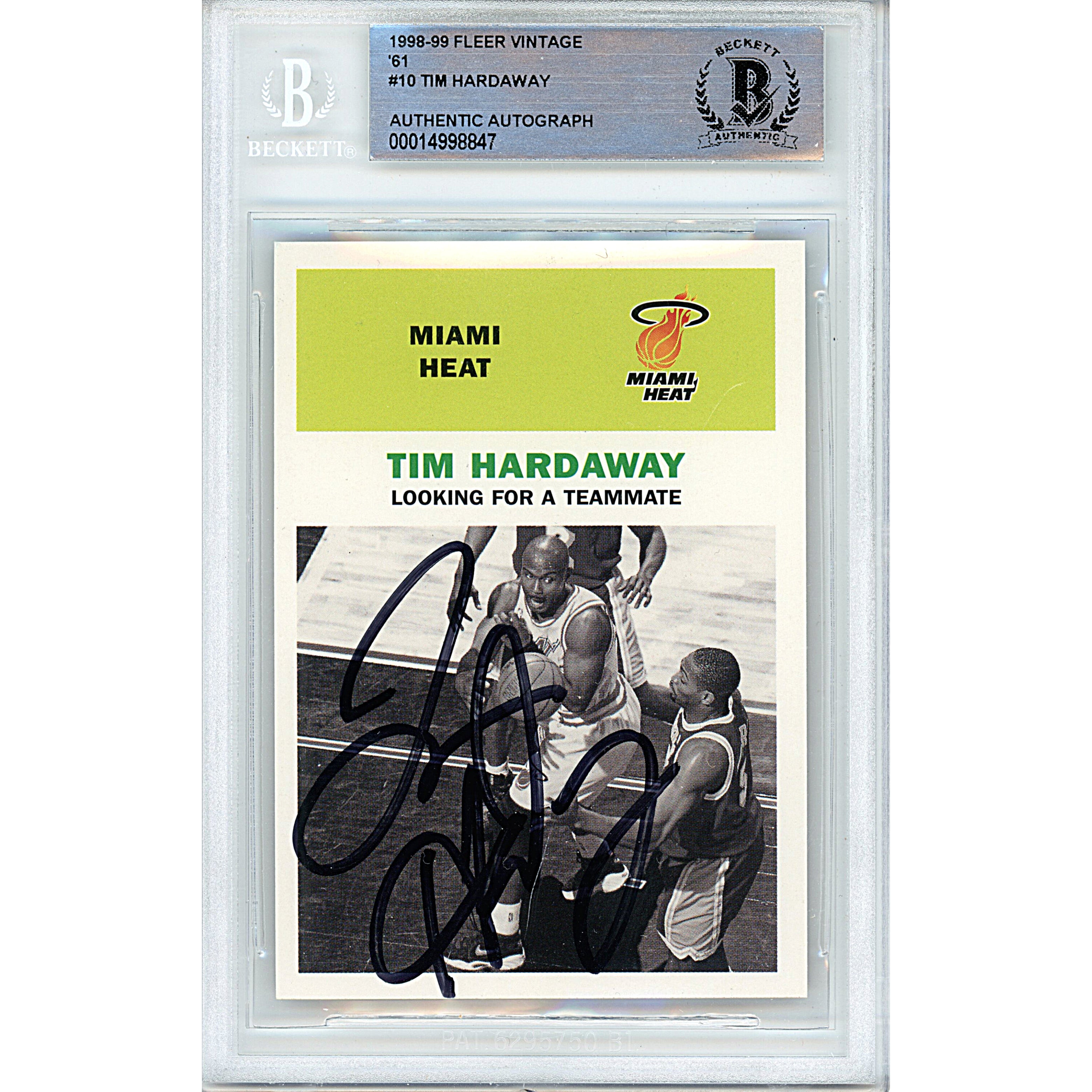 Tim Hardaway autographed trading card – full view – Beckett COA
