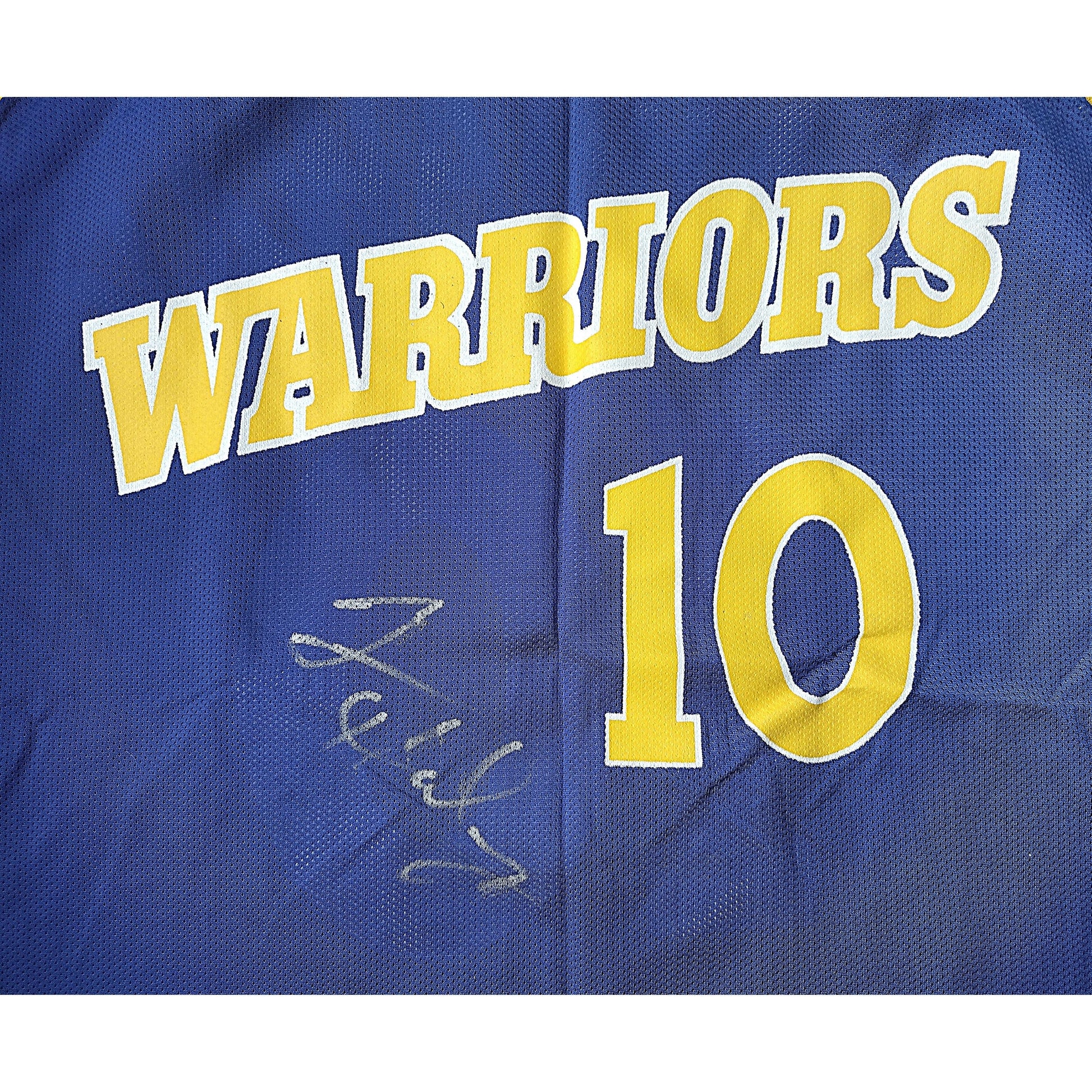 Basketballs- Autographed- Tim Hardaway Signed Golden State Warriors Vintage Champion Basketball Jersey JSA Authentication 102