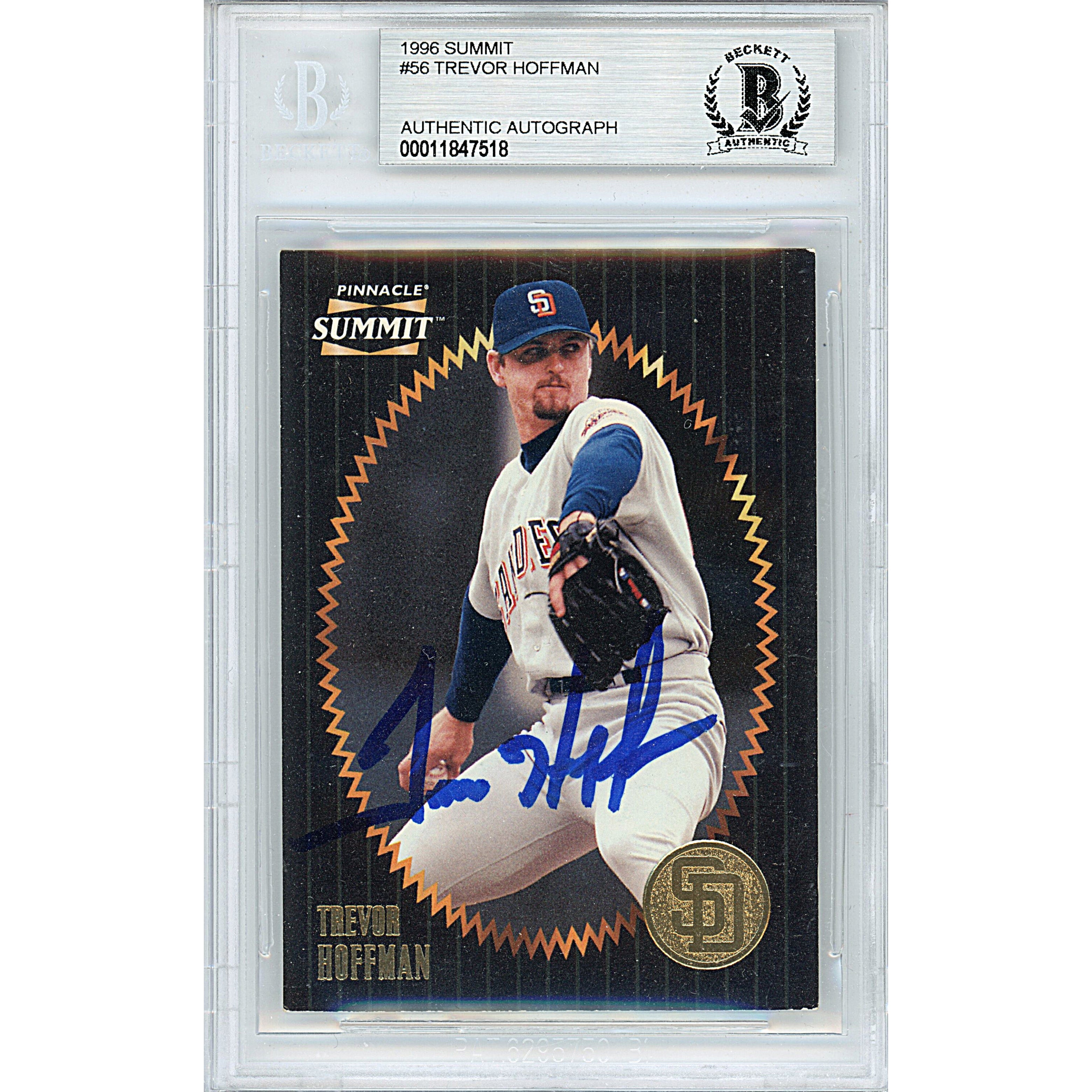 Trevor Hoffman autographed trading card – full view – Beckett COA