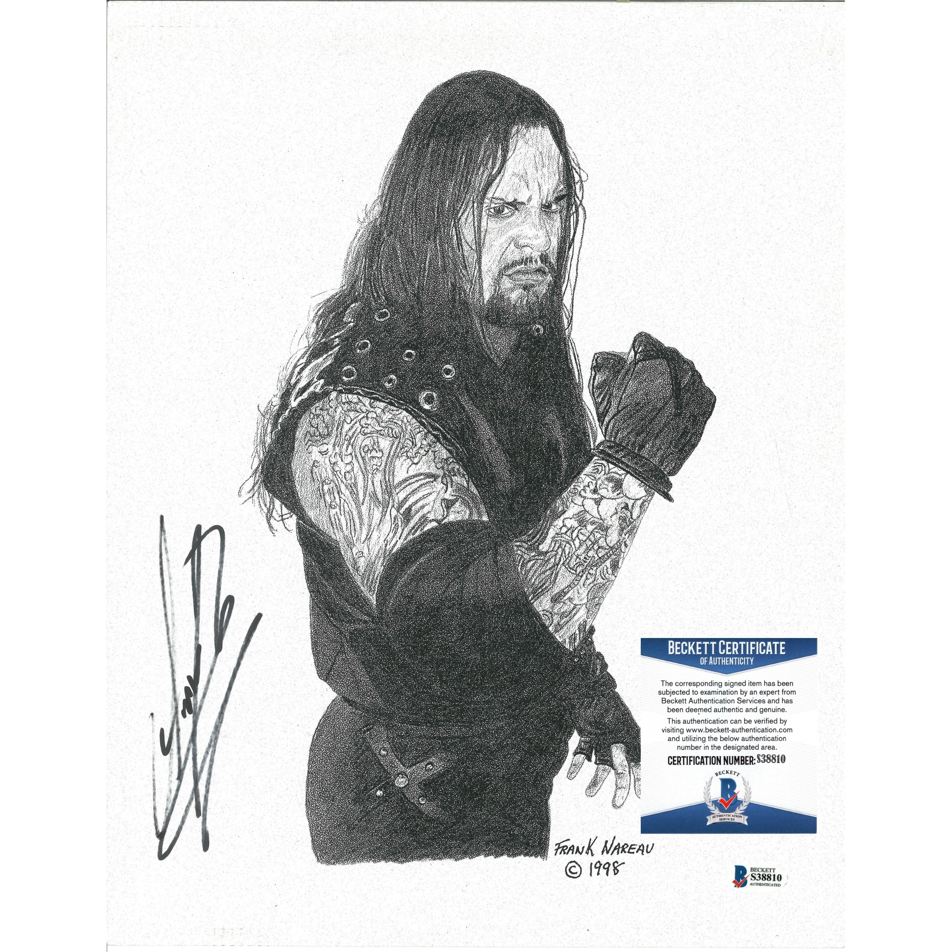 The Undertaker autographed photo – full view – Beckett COA