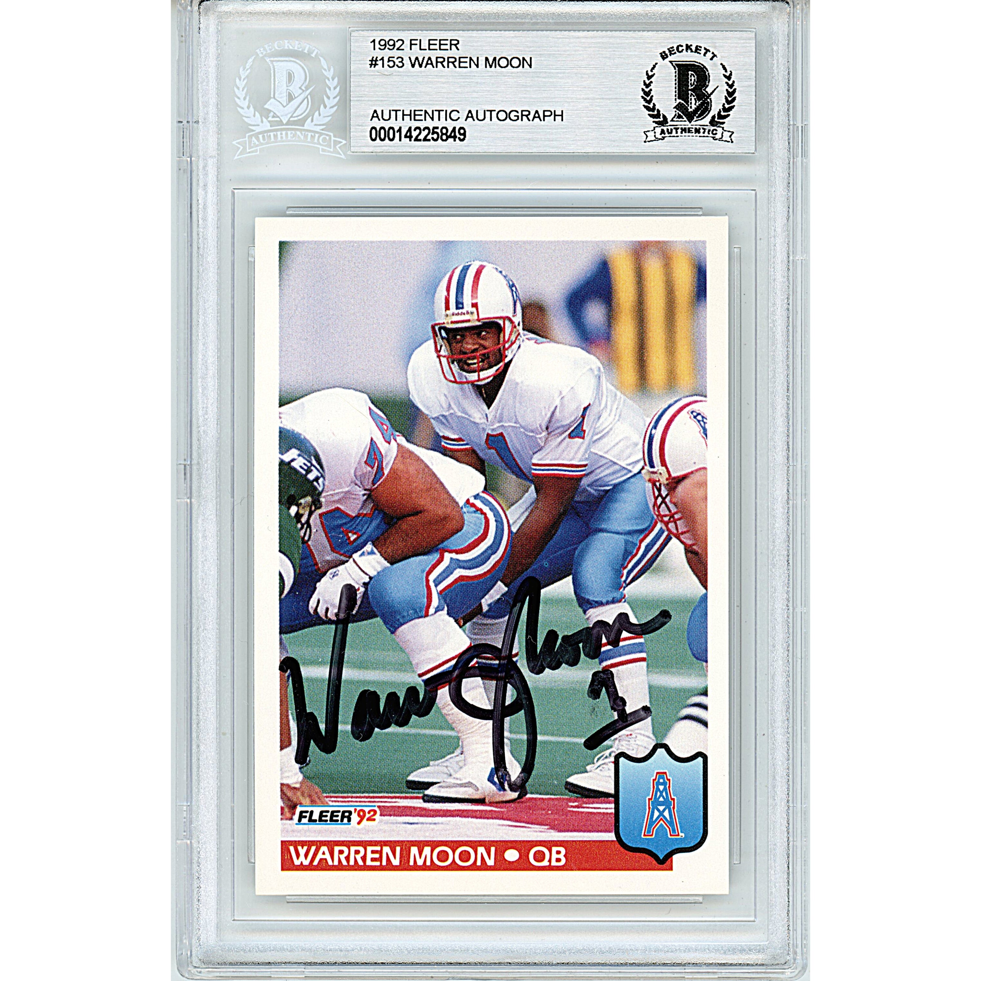 SIGNED WARREN MOON 2006 TOPPS HALL OF FAME FOOTBALL CARD AUTOGRAPH HOF  OILERS