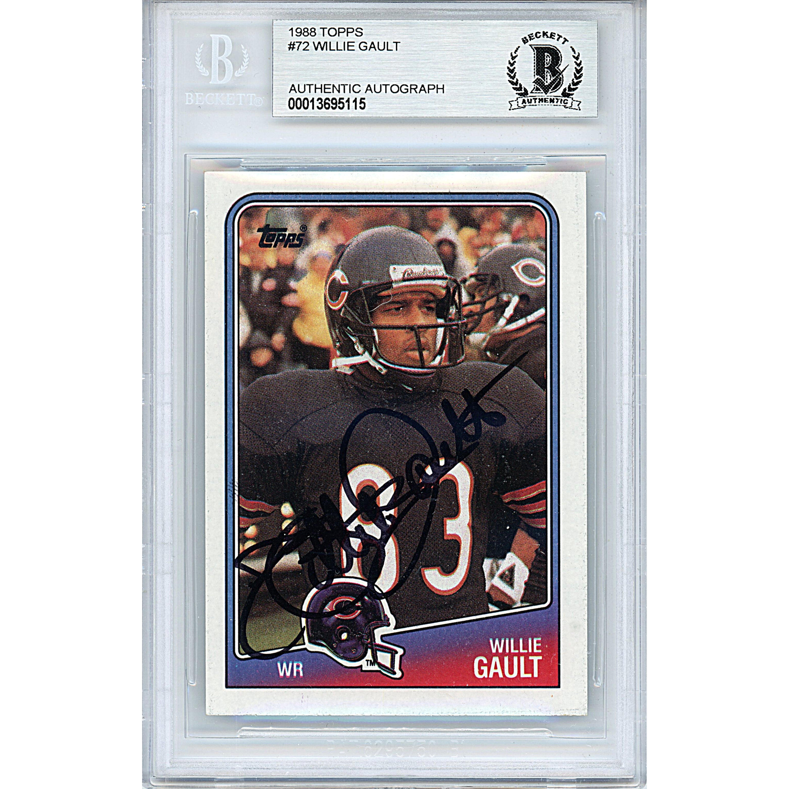 Willie Gault Signed Raiders 1993 Fleer Football Card Beckett Slab –  www.