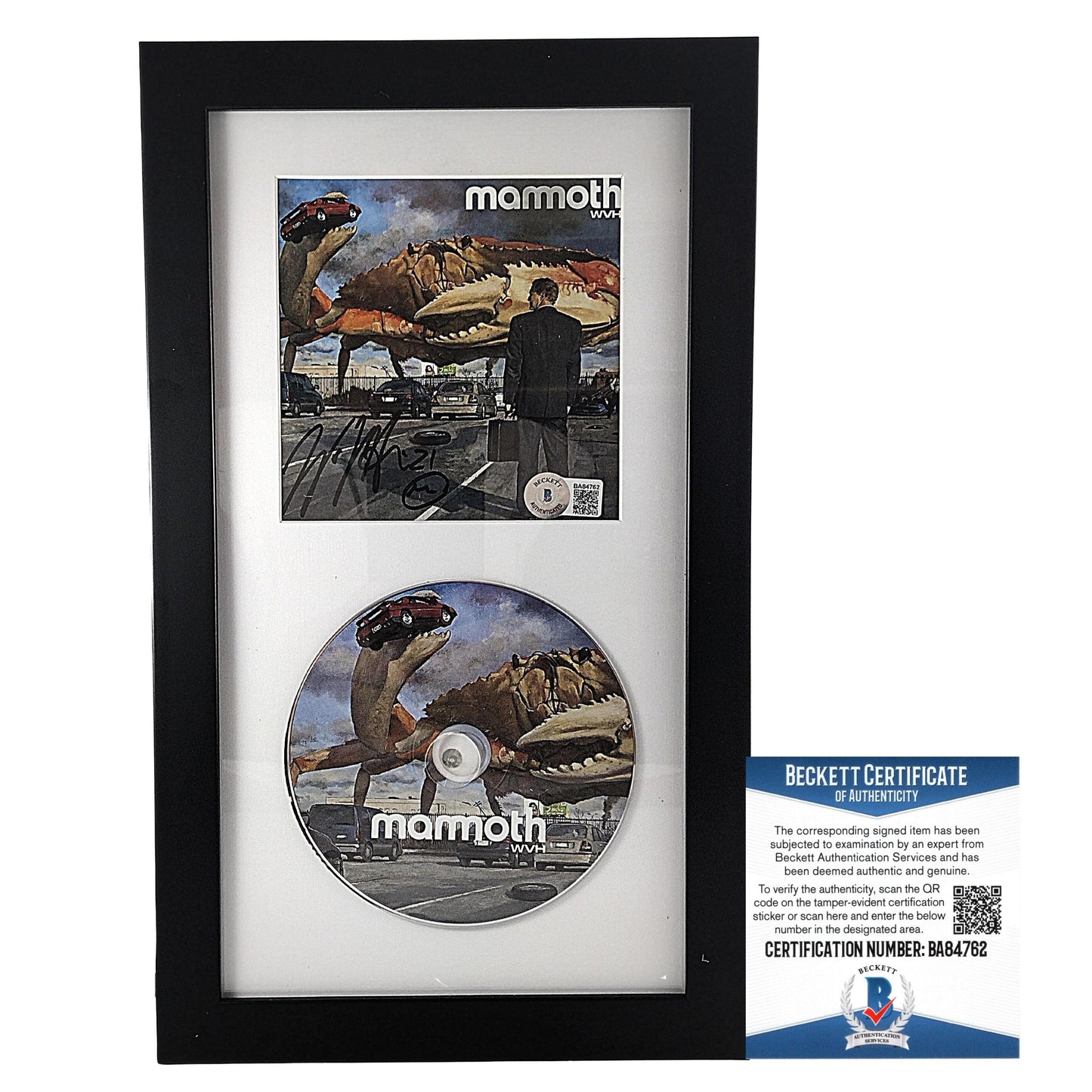 Music- Autographed- Wolfgang Van Halen Signed Mammoth WVH CD Cover Framed Matted Beckett BAS Authentication 301