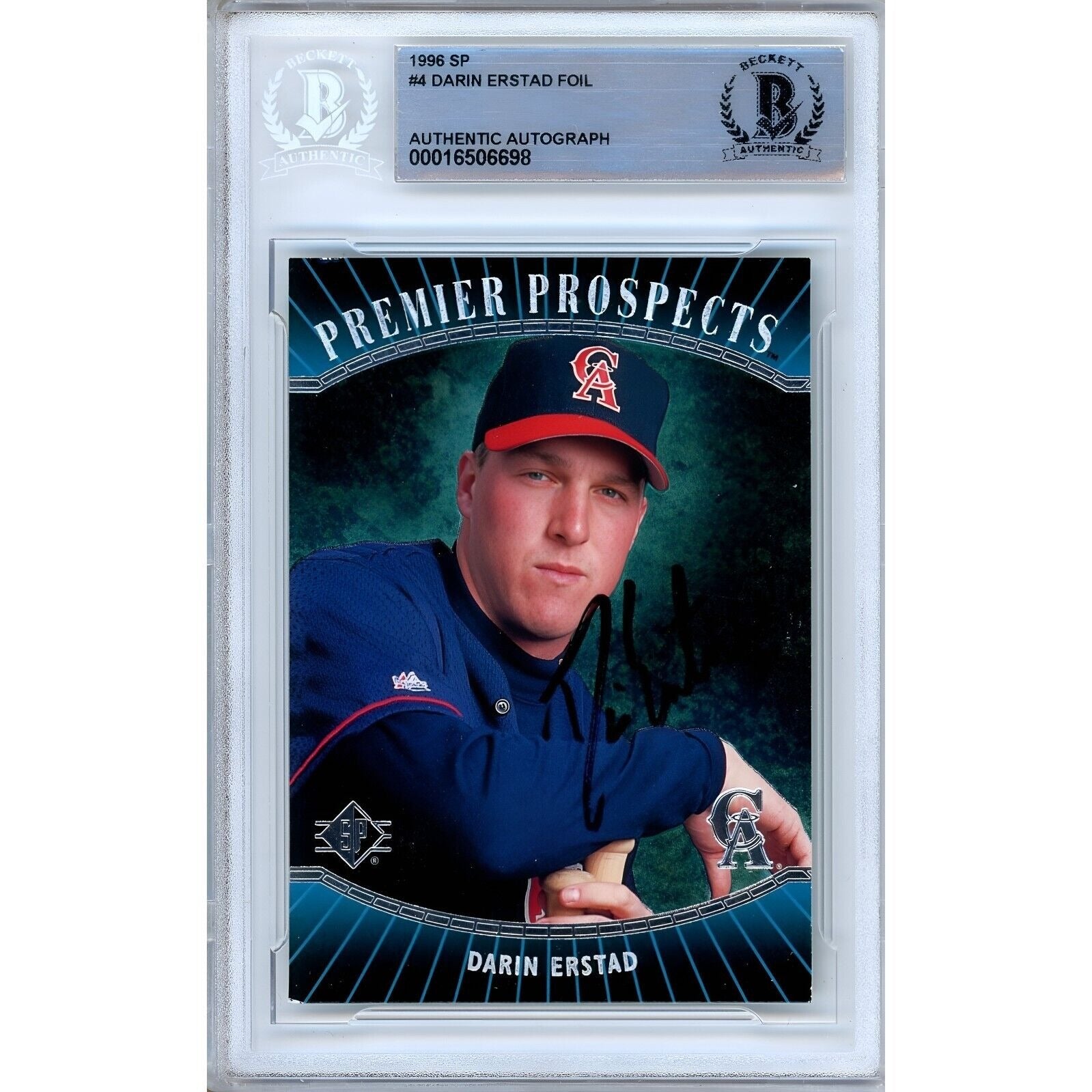 1996 Upper Deck #4 Darin Erstad LA Angels Autographed Trading Card – Beckett BAS