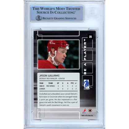 Hockey- Autographed- Jason Williams Detroit Red Wings Signed 2001-02 BAP Be A Player Memorabilia Hockey Card Beckett Authentic Auto Slab Back