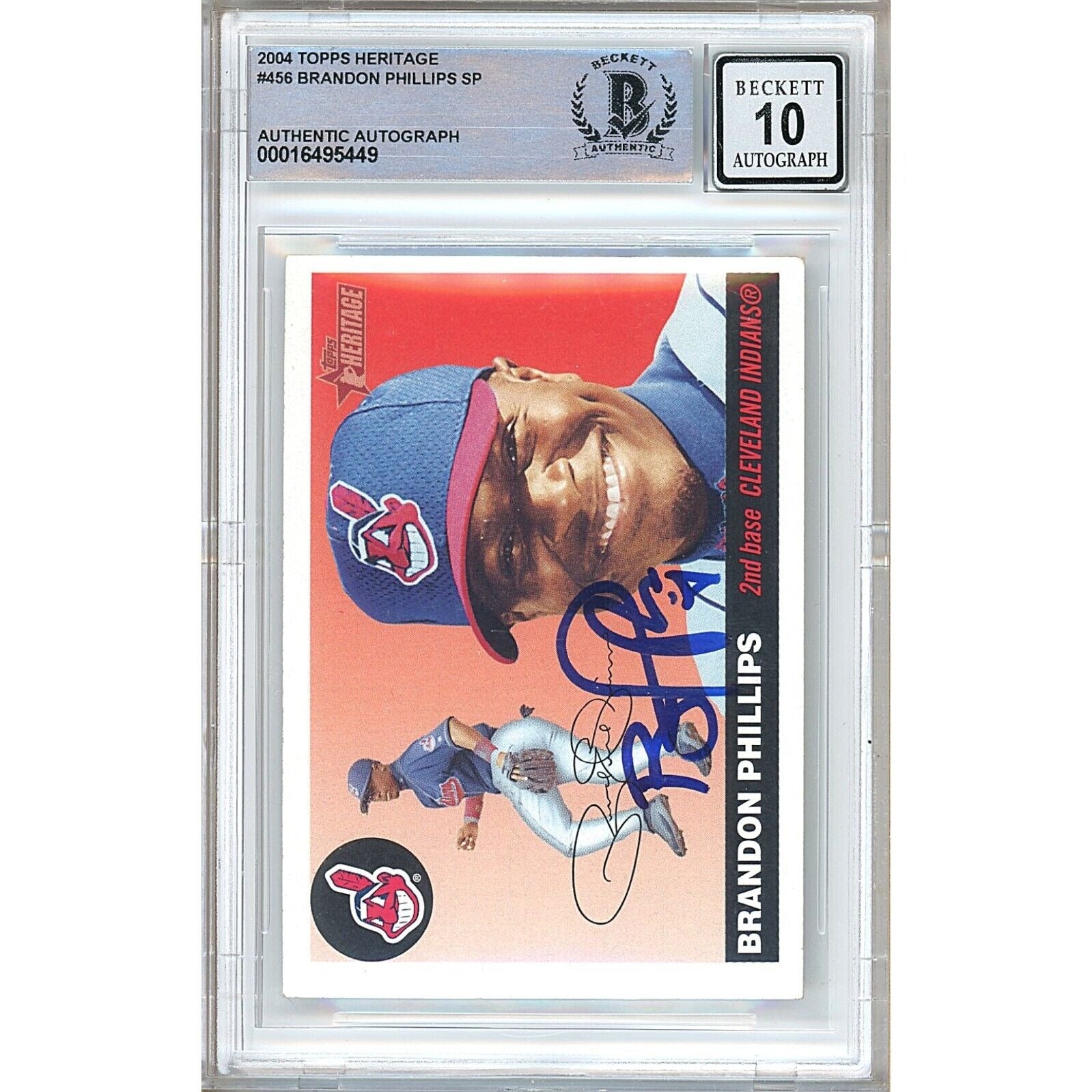 Brandon Phillips Topps Heritage Signed Trading Card Beckett BGS