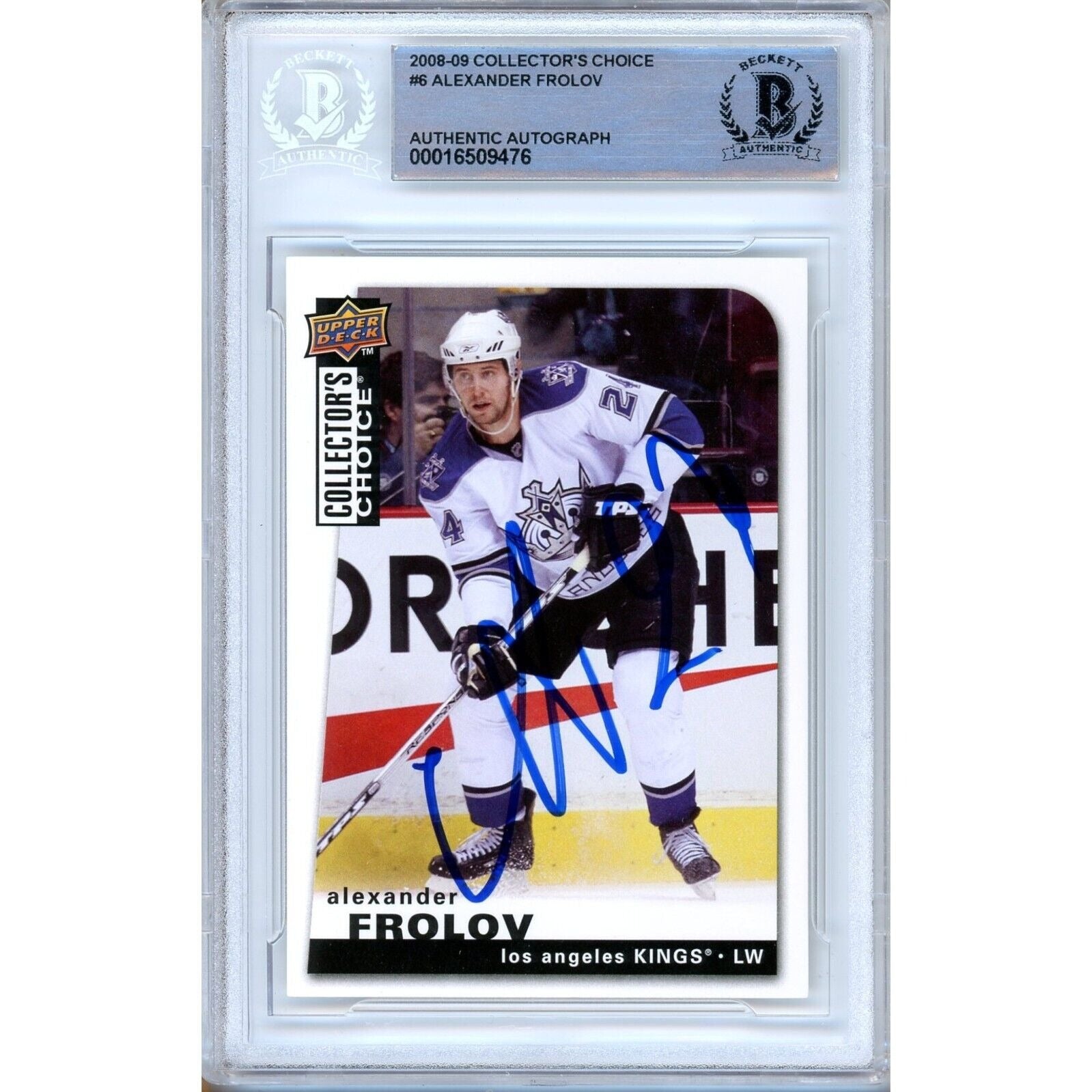 2008 Alexander Frolov Los Angeles Kings Autographed Trading Card – Beckett BAS