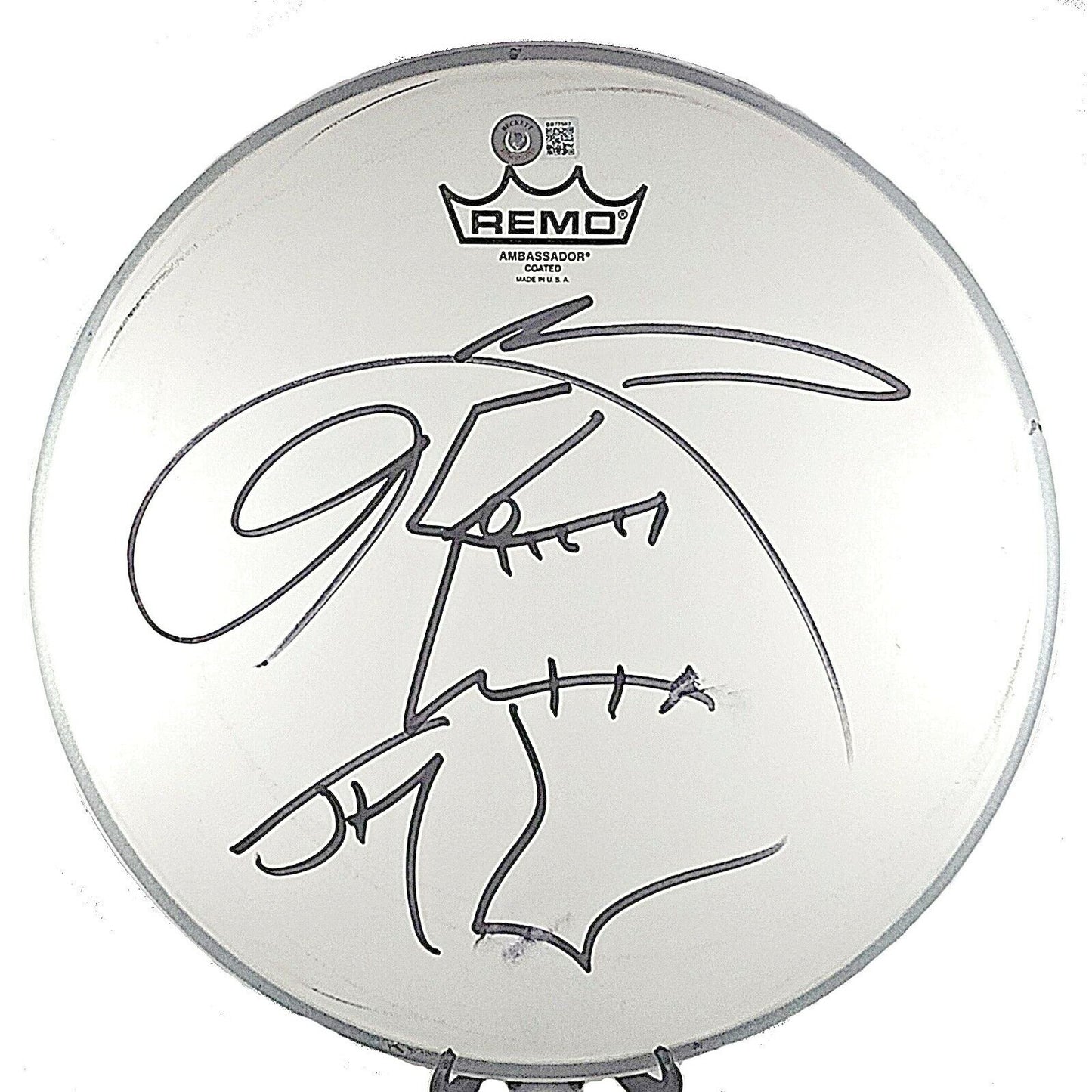 Wrestling- Autographed- Jeff Hardy AEW Signed 12" Remo Drumhead with Self Portrait Sketch Beckett Authentic Auto Front