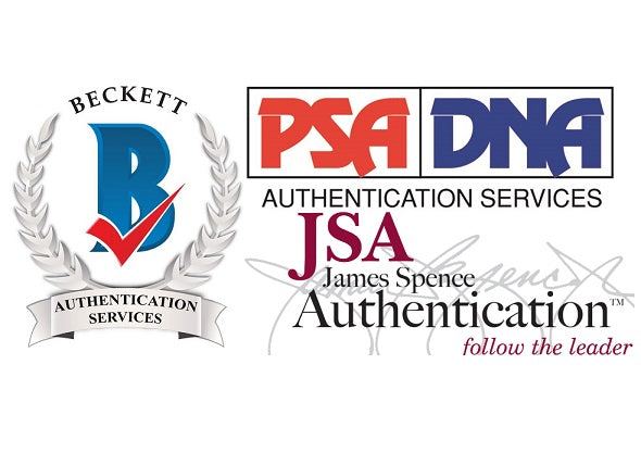All Signatures Sold by www.AutographedwithProof.com Are Authenticated by The Top Leaders in the Autograph Industry: Beckett, JSA or PSA/DNA. 