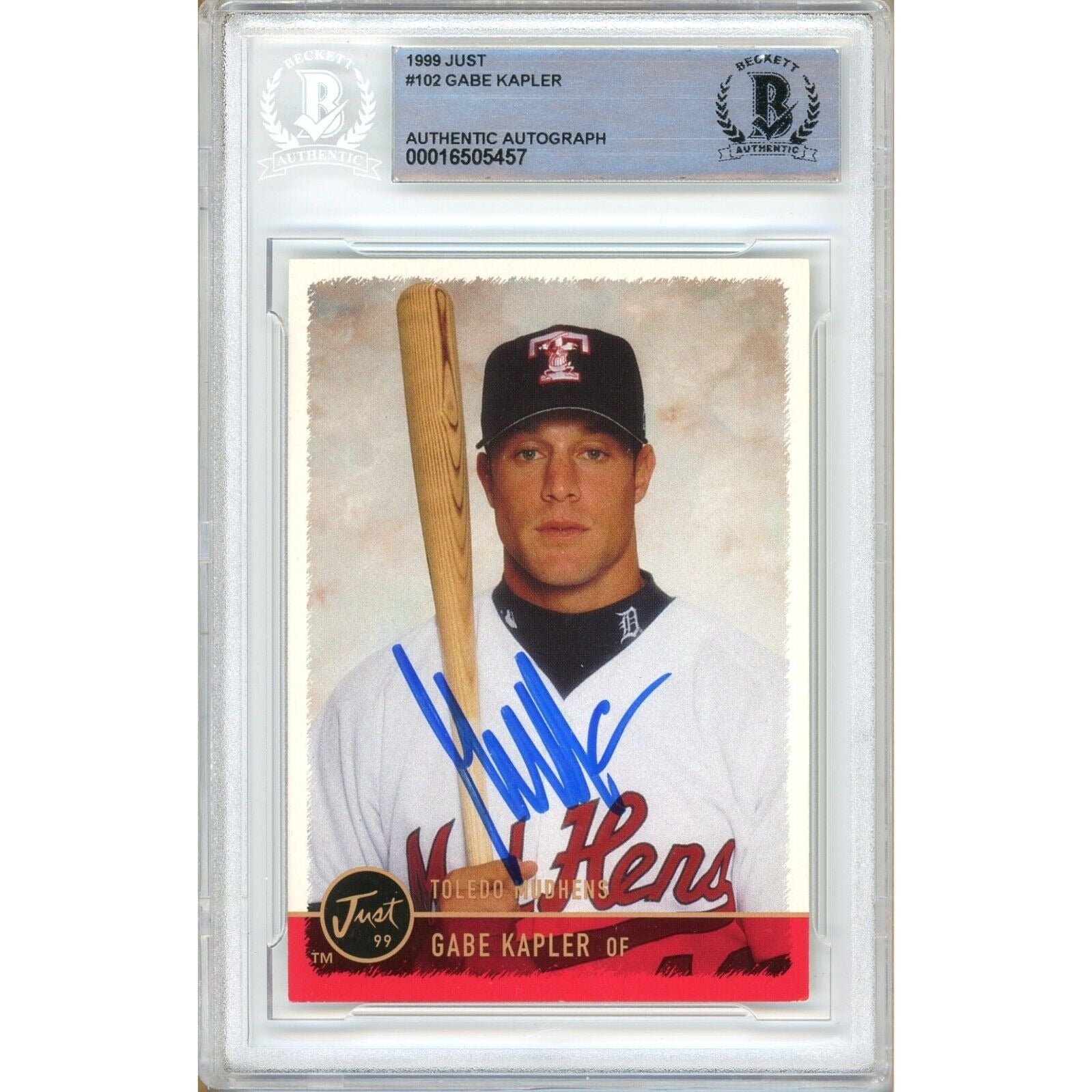 Gabe Kapler Just Minors Autographed Trading Card Beckett BAS