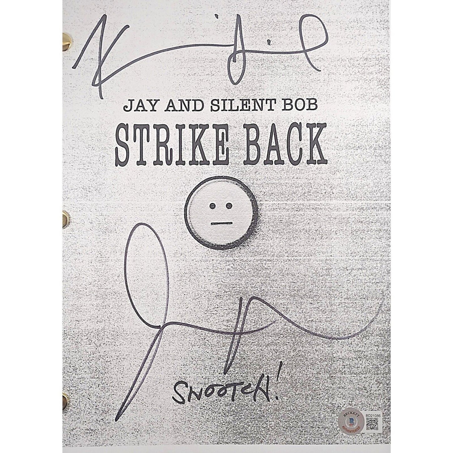 Hollywood- Autographed- Kevin Smith and Jason Mewes Duo Signed Jay and Silent Bob Strike Back Full Movie Script Beckett Authentic Auto with COA 102