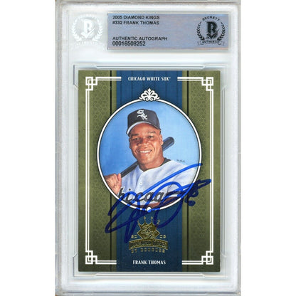 Baseballs- Autographed- Frank Thomas Chicago White Sox Signed 2005 Donruss Diamond Kings Baseball Card Beckett Authentic Auto Slab Front