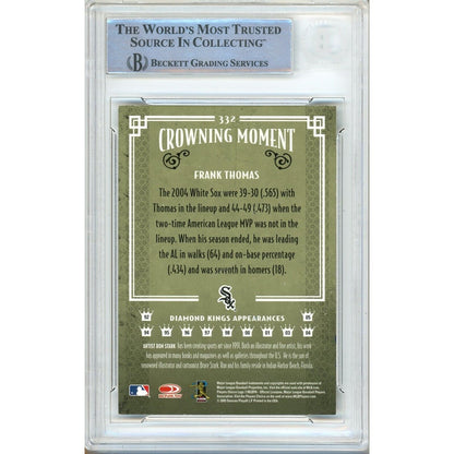 Baseballs- Autographed- Frank Thomas Chicago White Sox Signed 2005 Donruss Diamond Kings Baseball Card Beckett Authentic Auto Slab Back