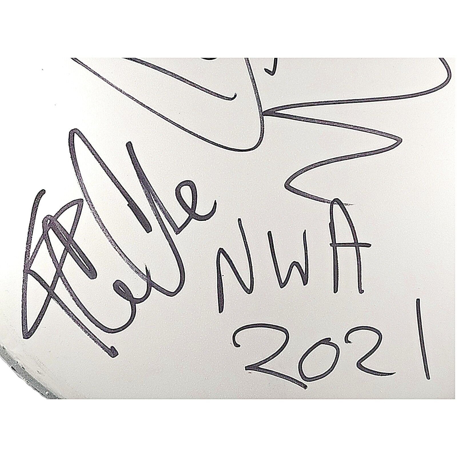 Music- Autographed- Ice Cube and DJ Yella of NWA Signed 12 Inch Remo Drum Head with The Worlds Most Dangerous Group Inscription, Beckett Authentic Auto Zoom 1