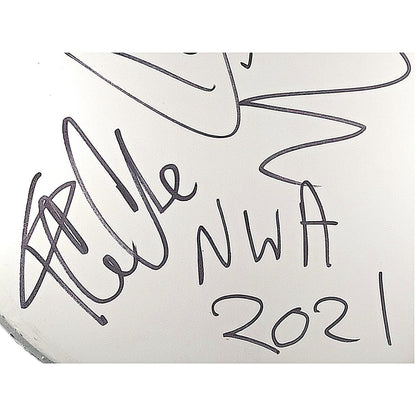 Music- Autographed- Ice Cube and DJ Yella of NWA Signed 12 Inch Remo Drum Head with The Worlds Most Dangerous Group Inscription, Beckett Authentic Auto Zoom 1