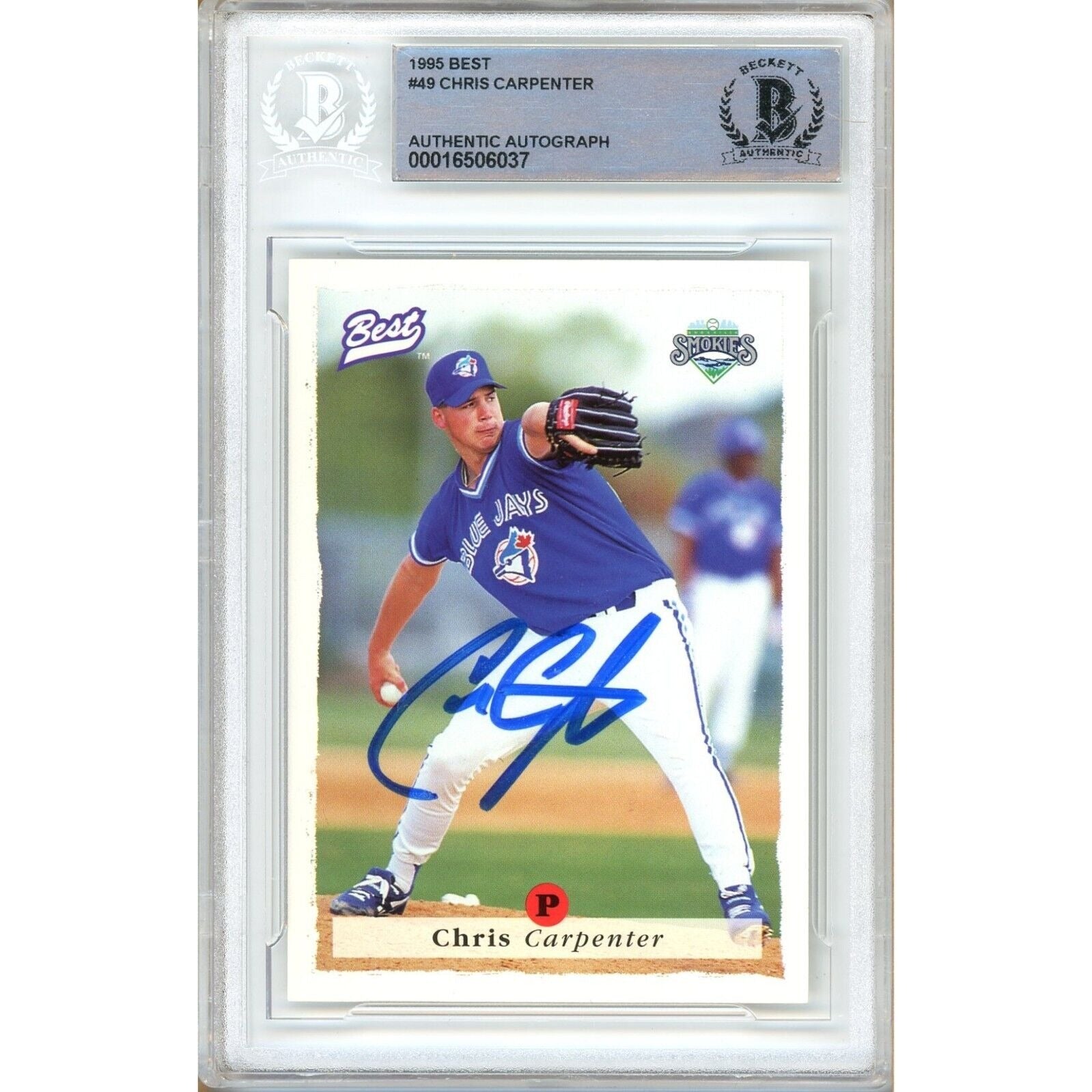 1995 Chris Carpenter Toronto Blue Jays Autographed Trading Card – Beckett BAS