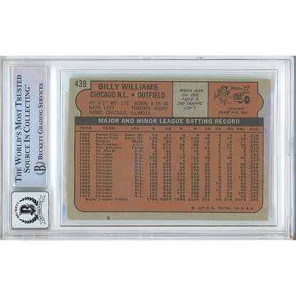 Billy Williams Chicago Cubs Signed 1972 Topps Baseball Card BGS Auto 10 Graded Slab