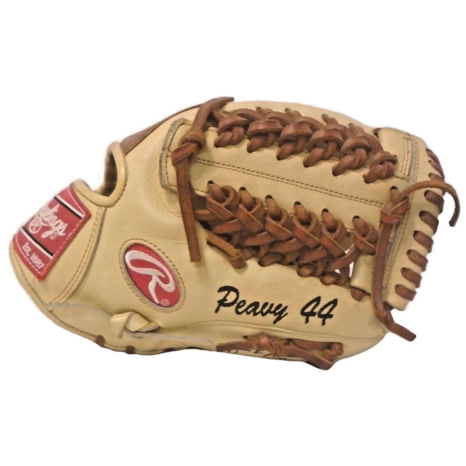 Baseballs- Autographed- Jake Peavy San Diego Padres Signed Game Used Rawlings Baseball Glove Mitt Beckett Authentic Auto COA 107