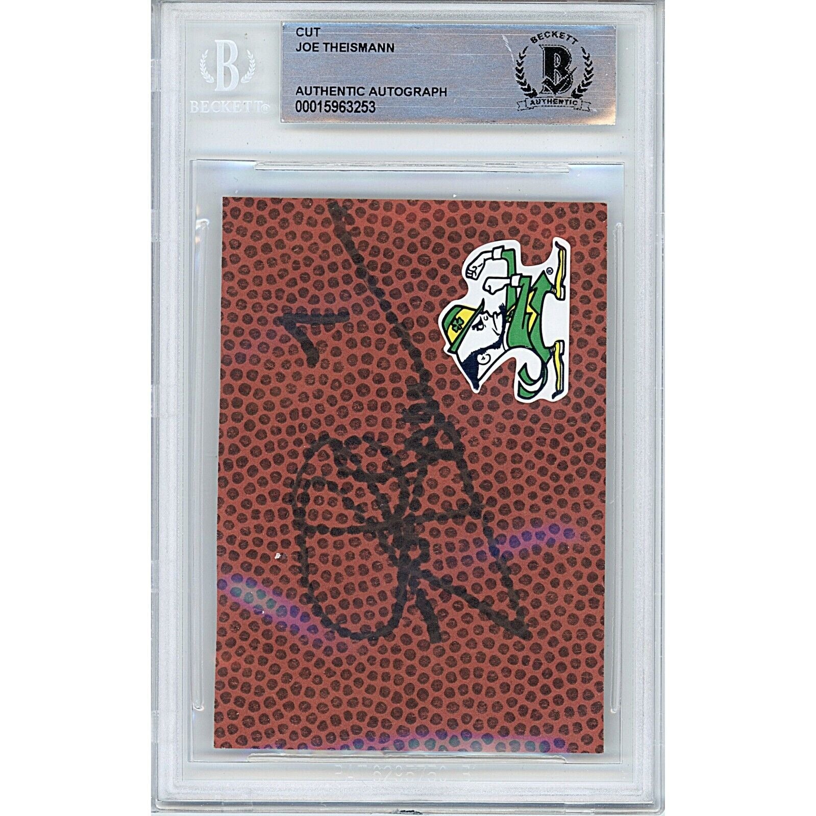 Joe Theismann signed trading card – signature close-up – Beckett COA