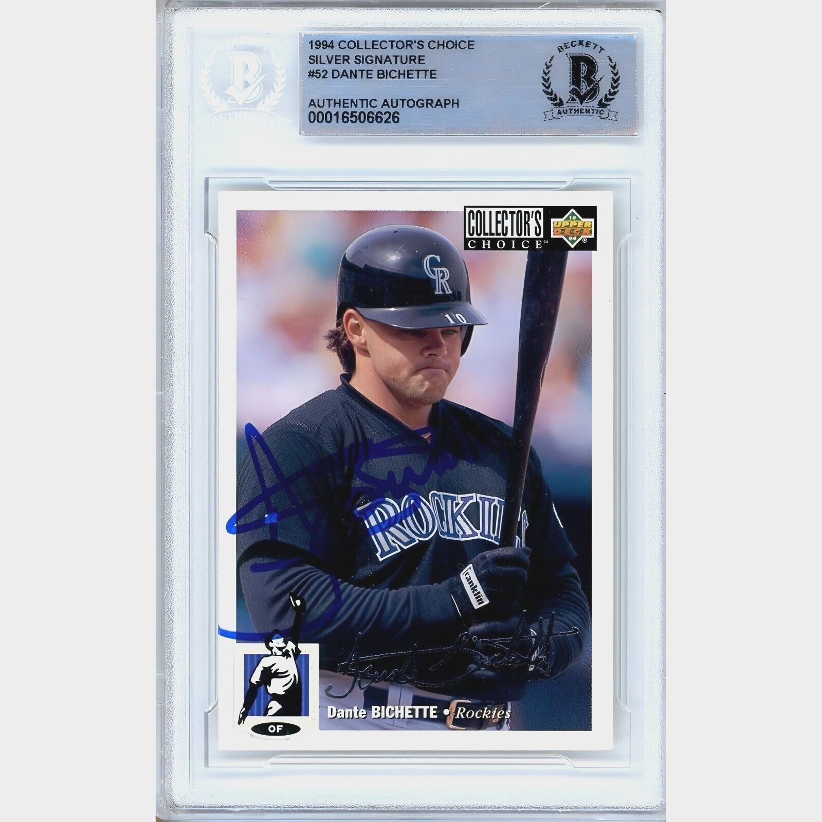 1994 Upper Deck Dante Bichette Colorado Rockies Autographed Trading Card – Beckett BAS
