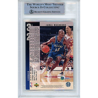 Basketballs- Autographed- Jamal Mashburn Dallas Mavericks Signed 1994-95 Upper Deck Basketball Card Beckett Authentic Auto Slab Back