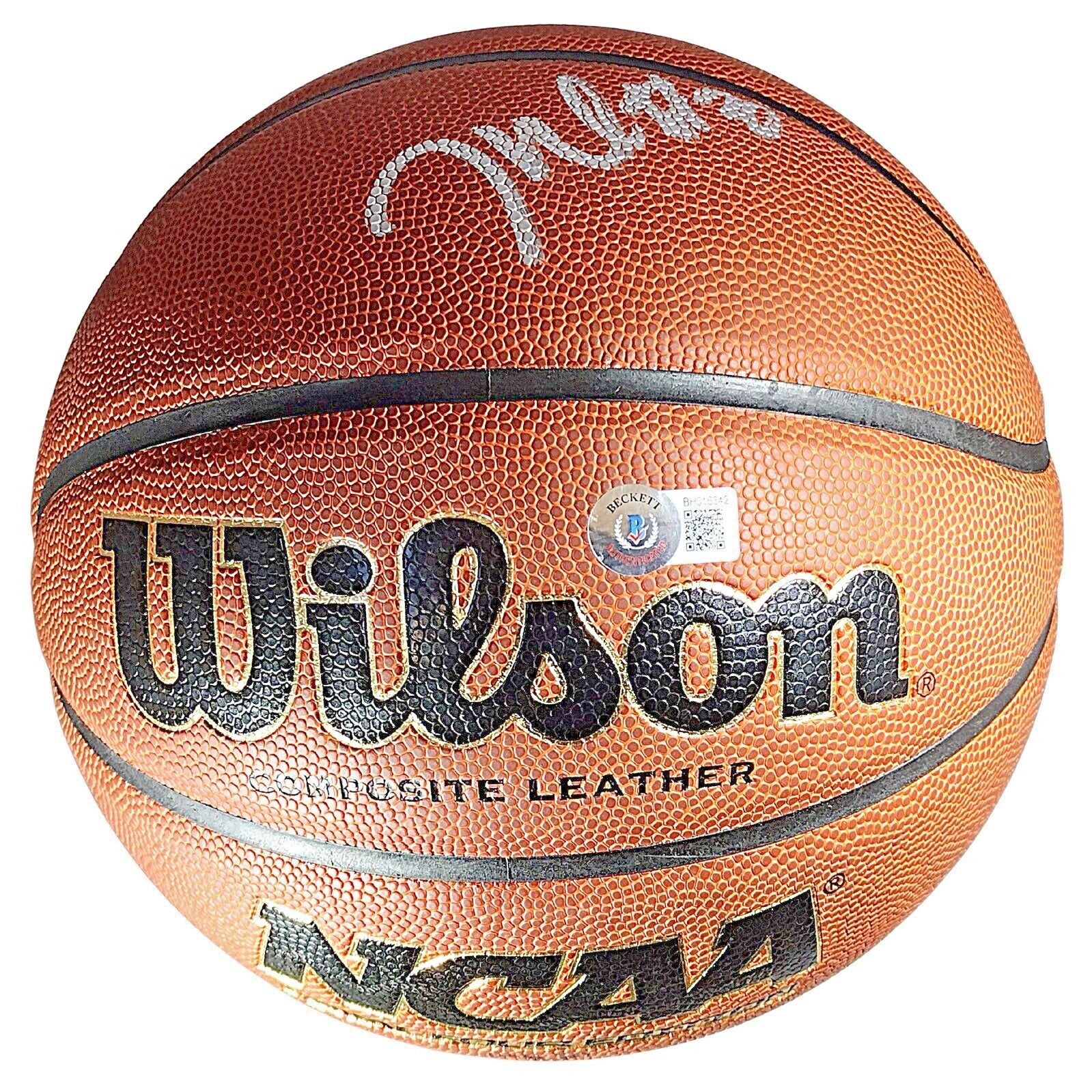 Nneka Ogwumike Stanford Cardinal signed football – signature close-up – Beckett COA
