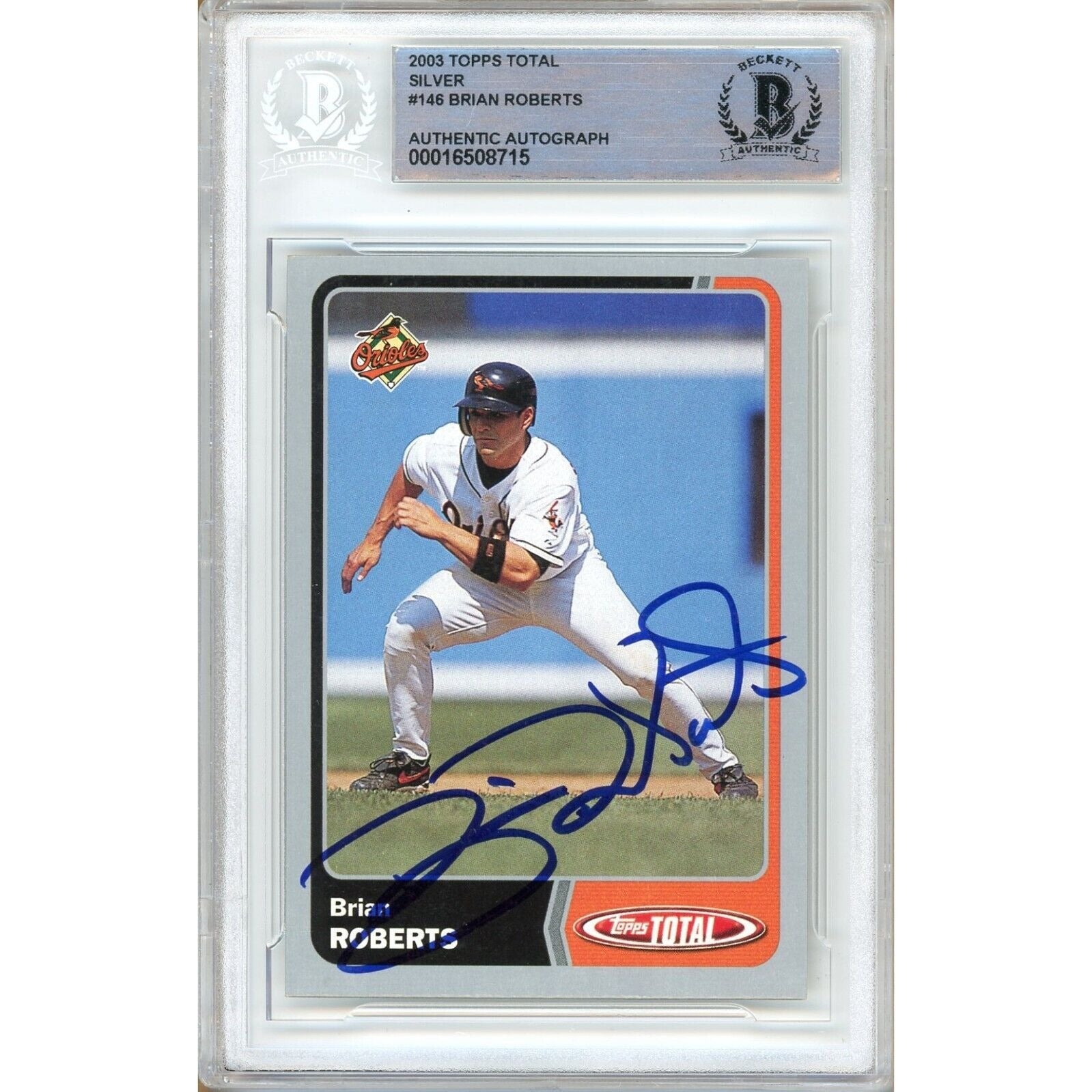 2004 Topps Brian Roberts Orioles Autographed Trading Card – Beckett BAS